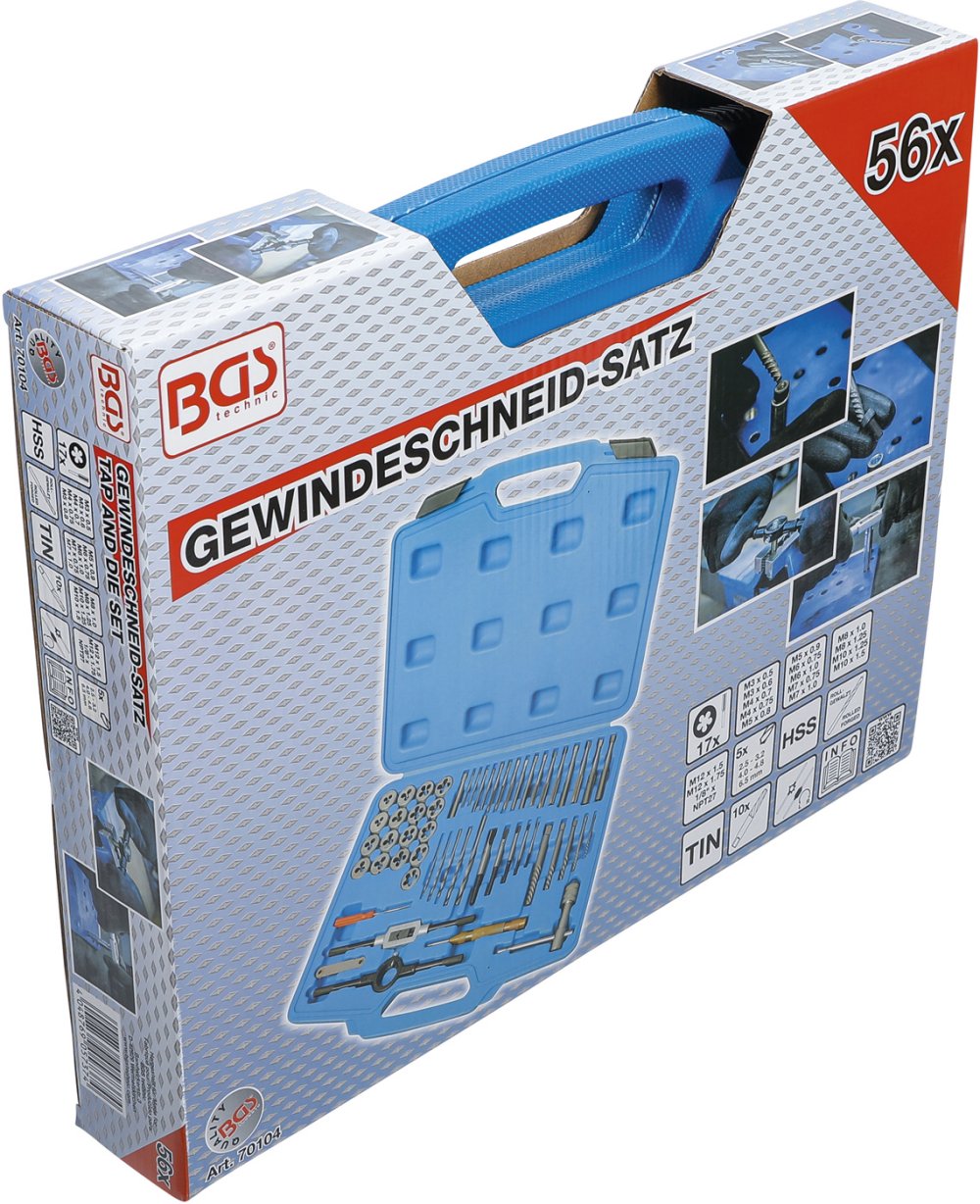 BGS 70104 Satz Gewindeschneider metrisch M3 - M12 56-teilig