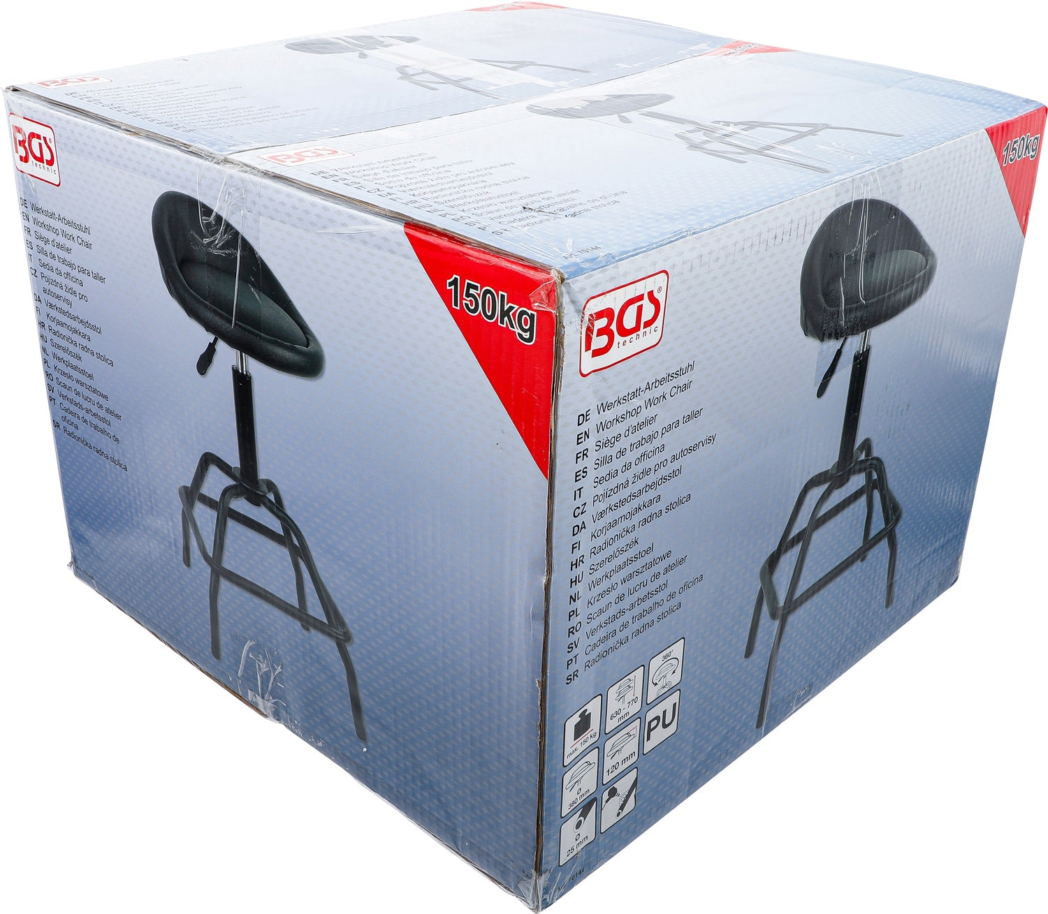 BGS 70144 Werkstatt Stuhl Werkstattstuhl höhenverstellbar 630-770mm