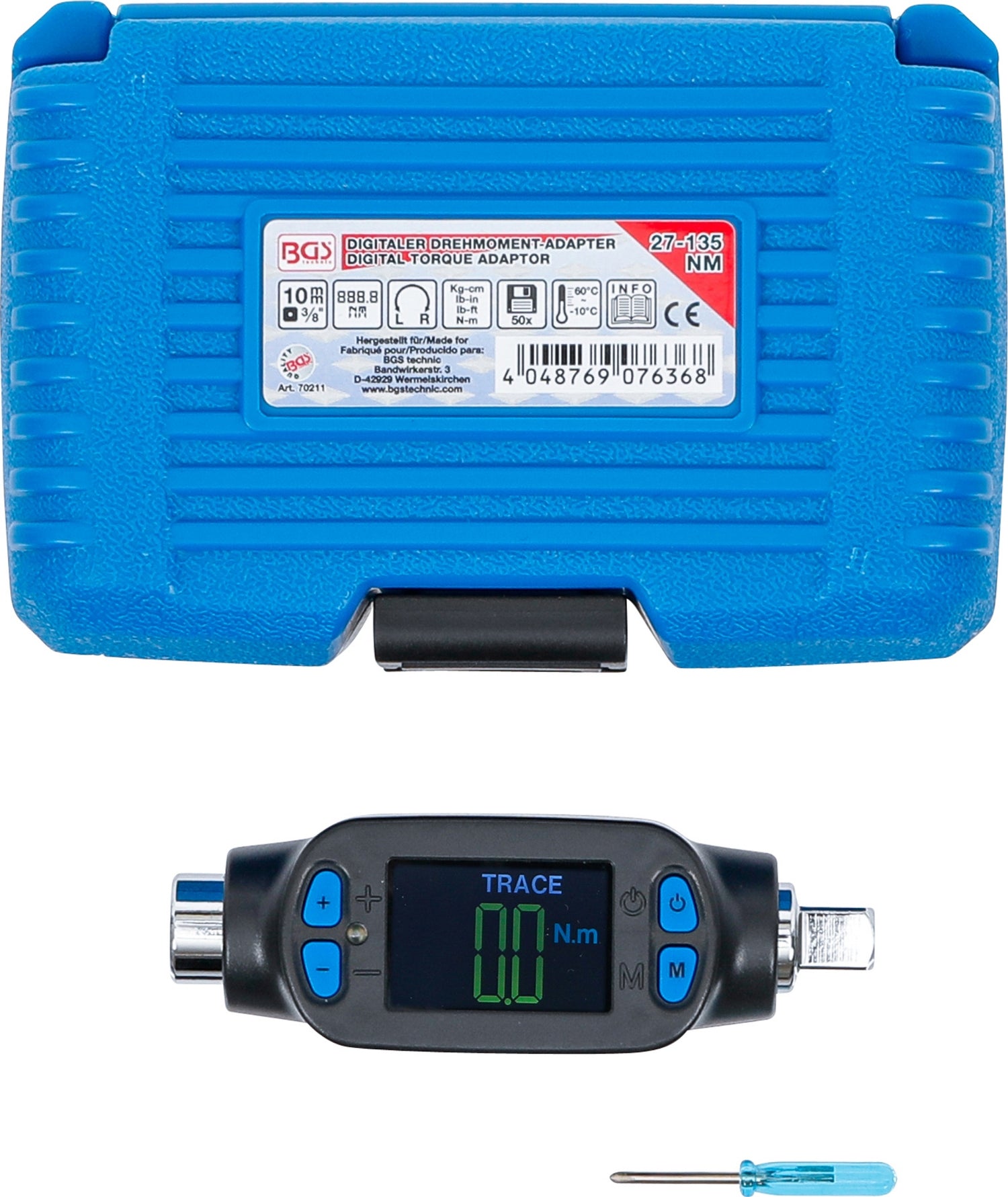 BGS 70211 Digitaler Drehmomentadapter 27 - 135Nm Antrieb 10mm (3/8")