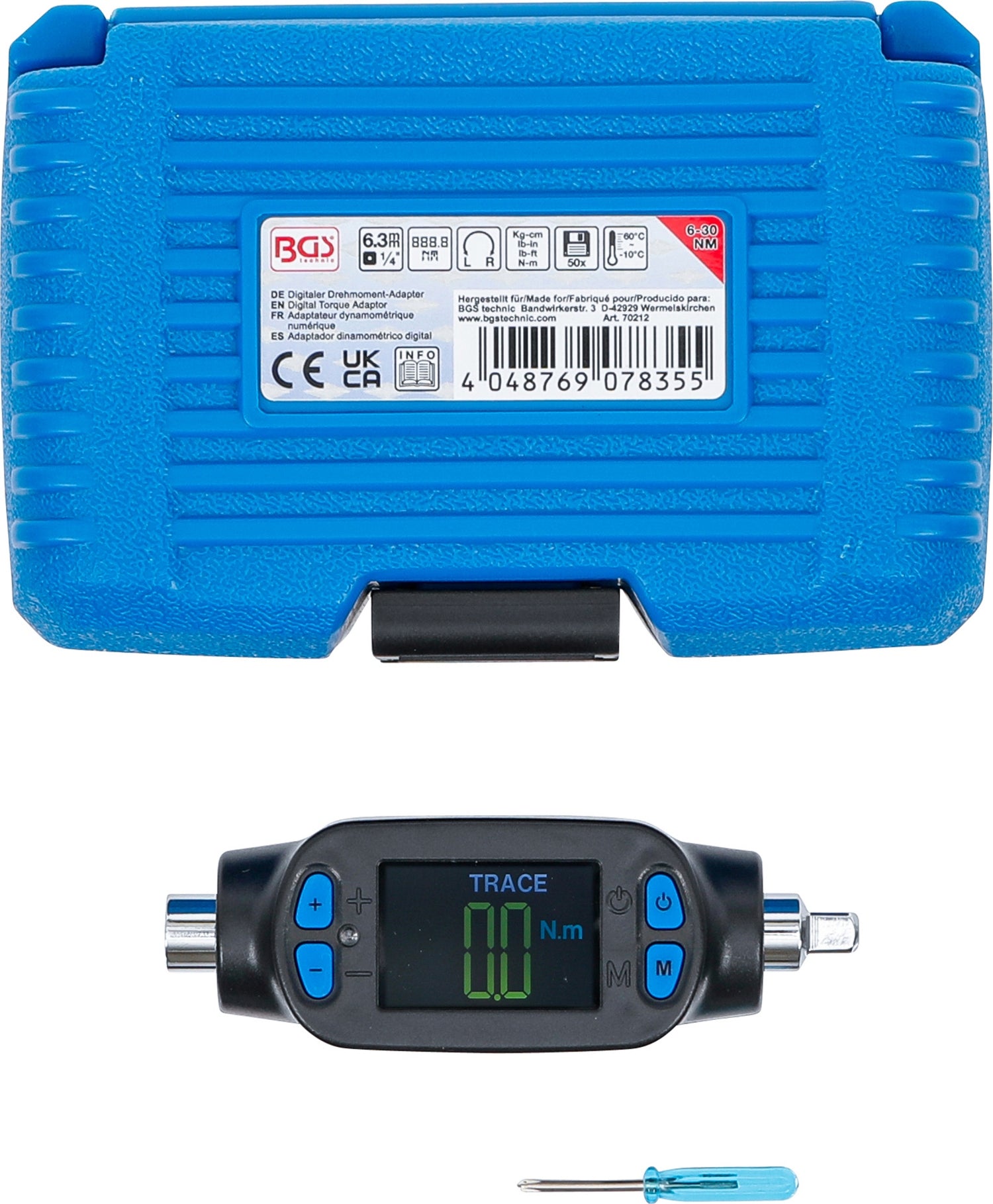 BGS 70212 Digitaler Drehmomentadapter 6-30Nm Antrieb 6,3mm (1/4")