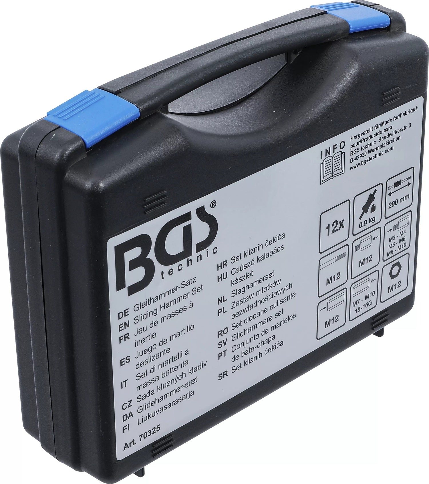 BGS 70325 Satz Gleithammer Abzieher mit Gewinde-Adaptern 12 teilig