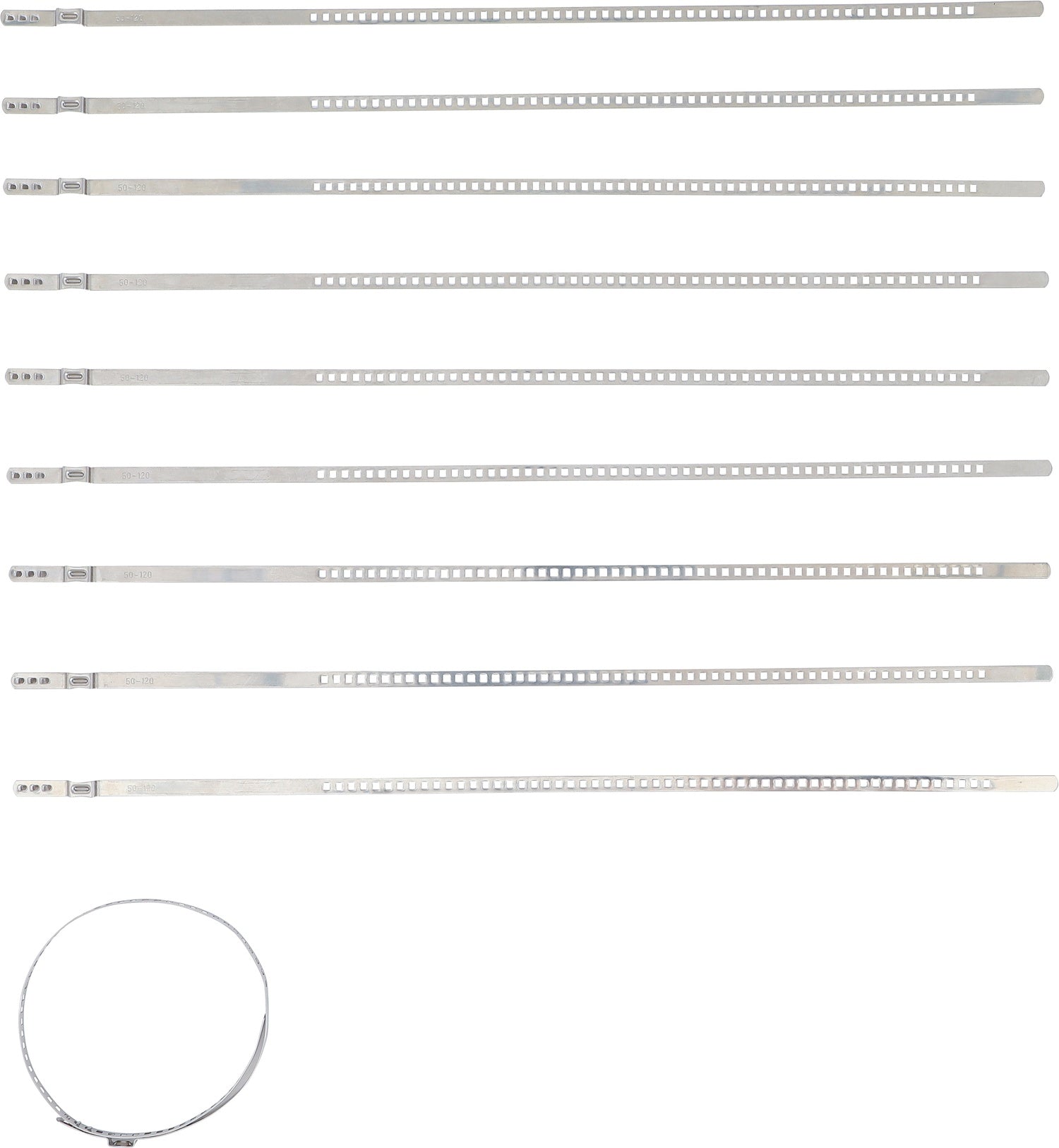 BGS 70328 Satz Achsmanschetten Schellen 7mm Spannbereich Ø50-120mm 10 teilig