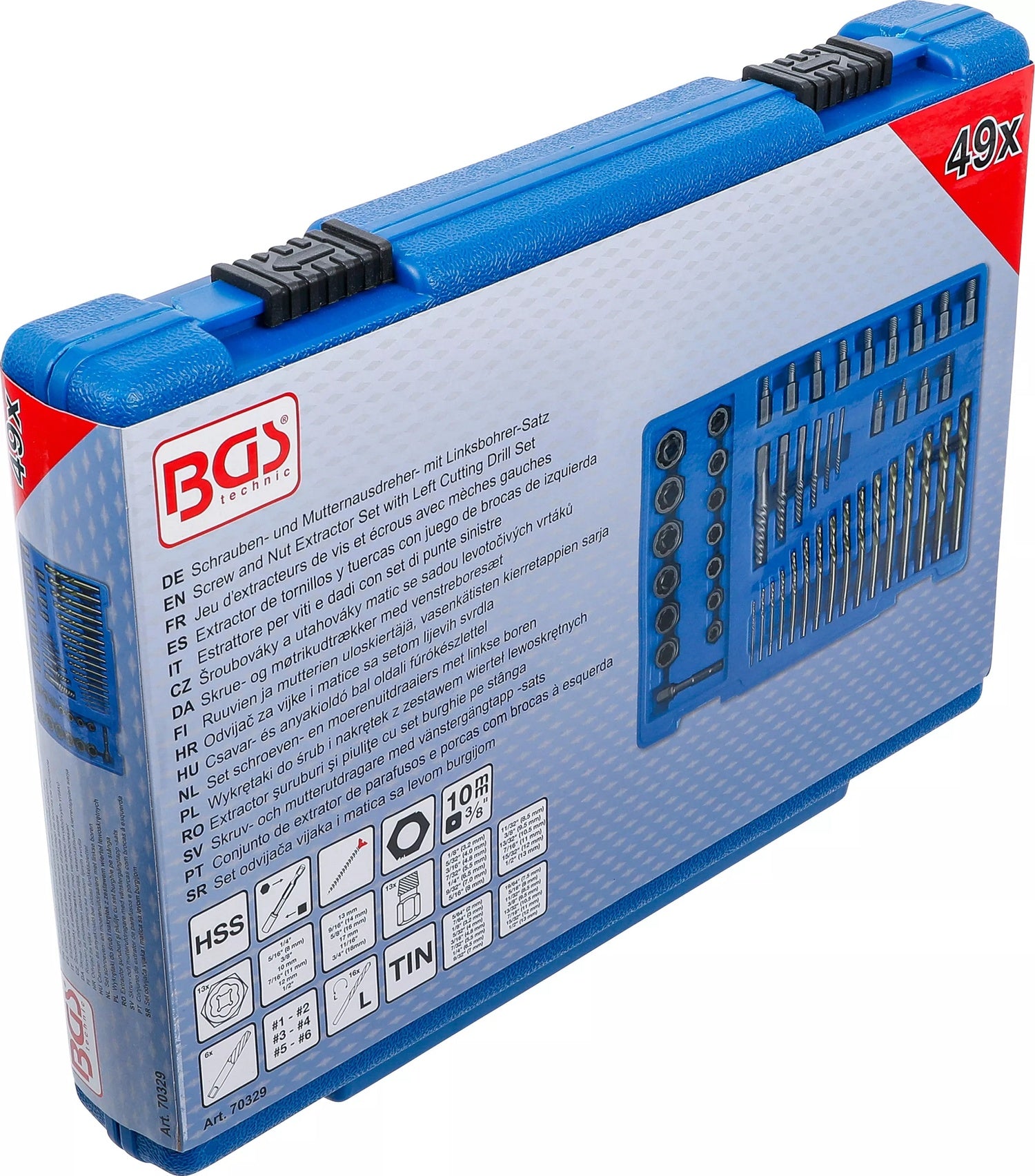 BGS 70329 Satz Ausdreher für Schrauben Muttern mit Linksbohrer 2 - 18mm 49 teilig