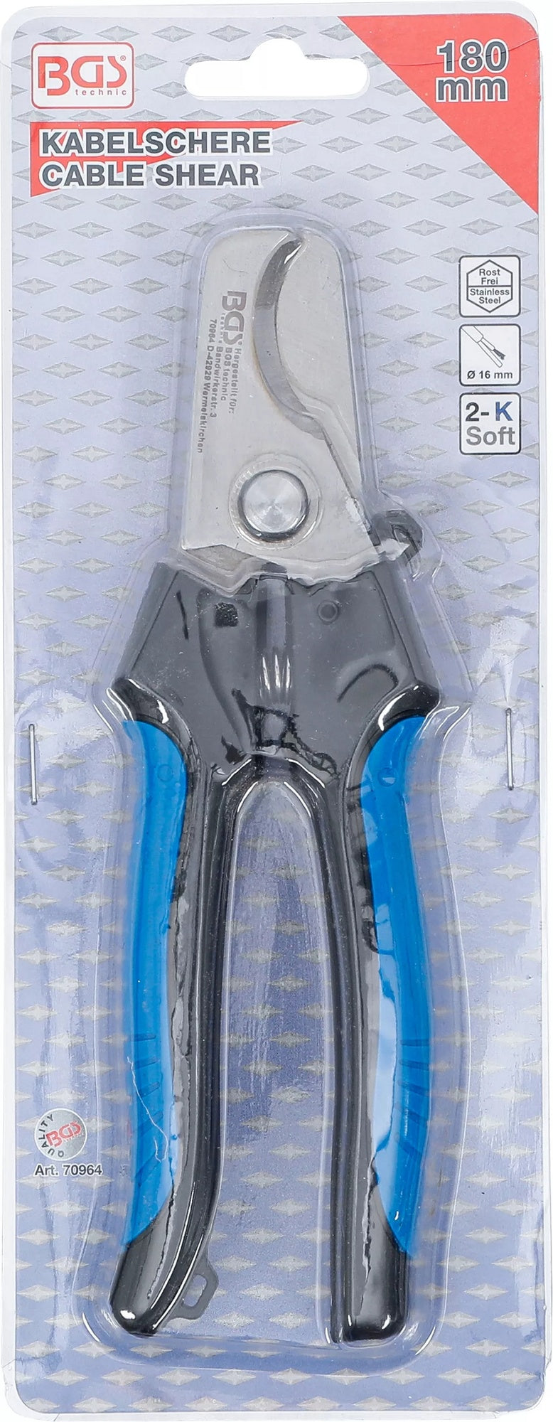 BGS 70964 Kabelschere Kabelschneider Edelstahl Länge 180mm