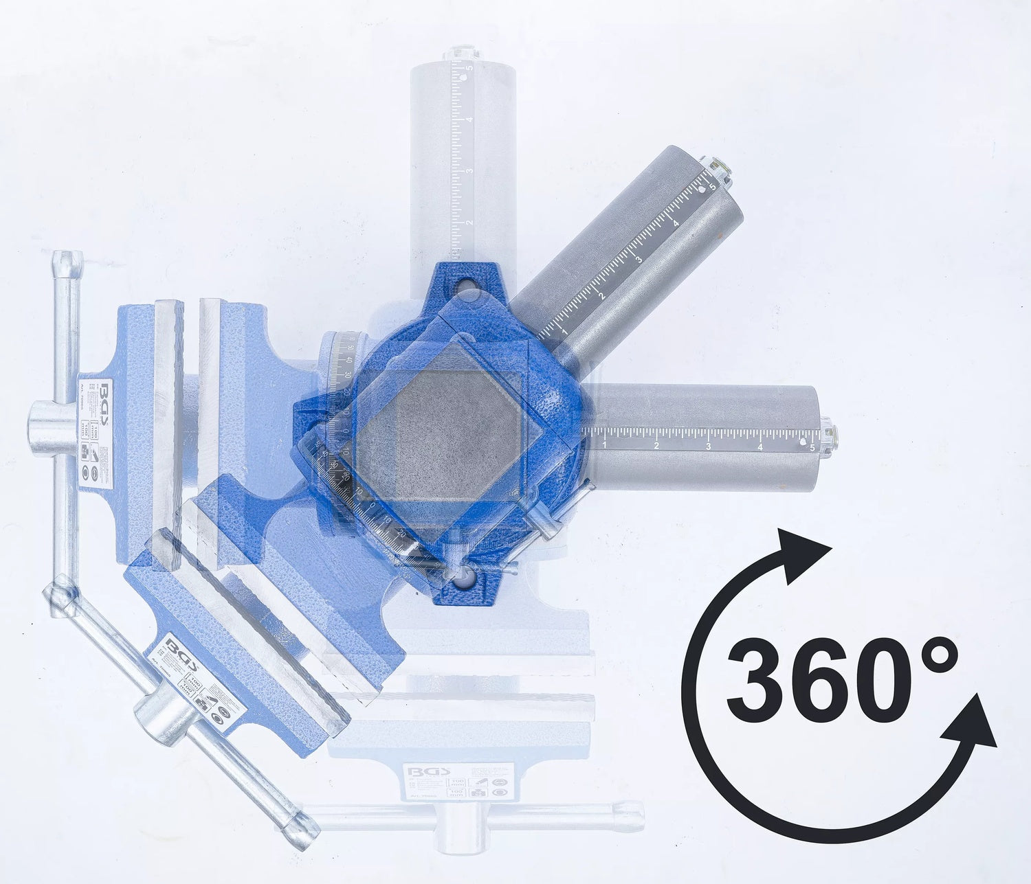 BGS 70965 Parallel Schraubstock mit 100mm Spannbacken 360° drehbar