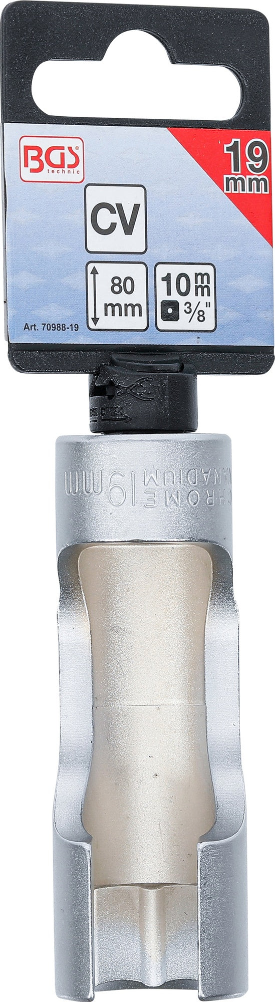 BGS 70988-19 Spezial Steckschlüsseleinsatz geschlitzt Innenvierkant 10mm (3/8") SW 19mm
