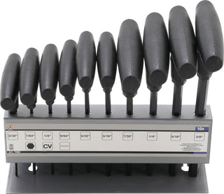 BGS DIY 7099 T-Griff / Stiftschlüssel Schlüsselsatz Innensechskant in ZOLL 10 teilig von 3/32" bis 3/8"