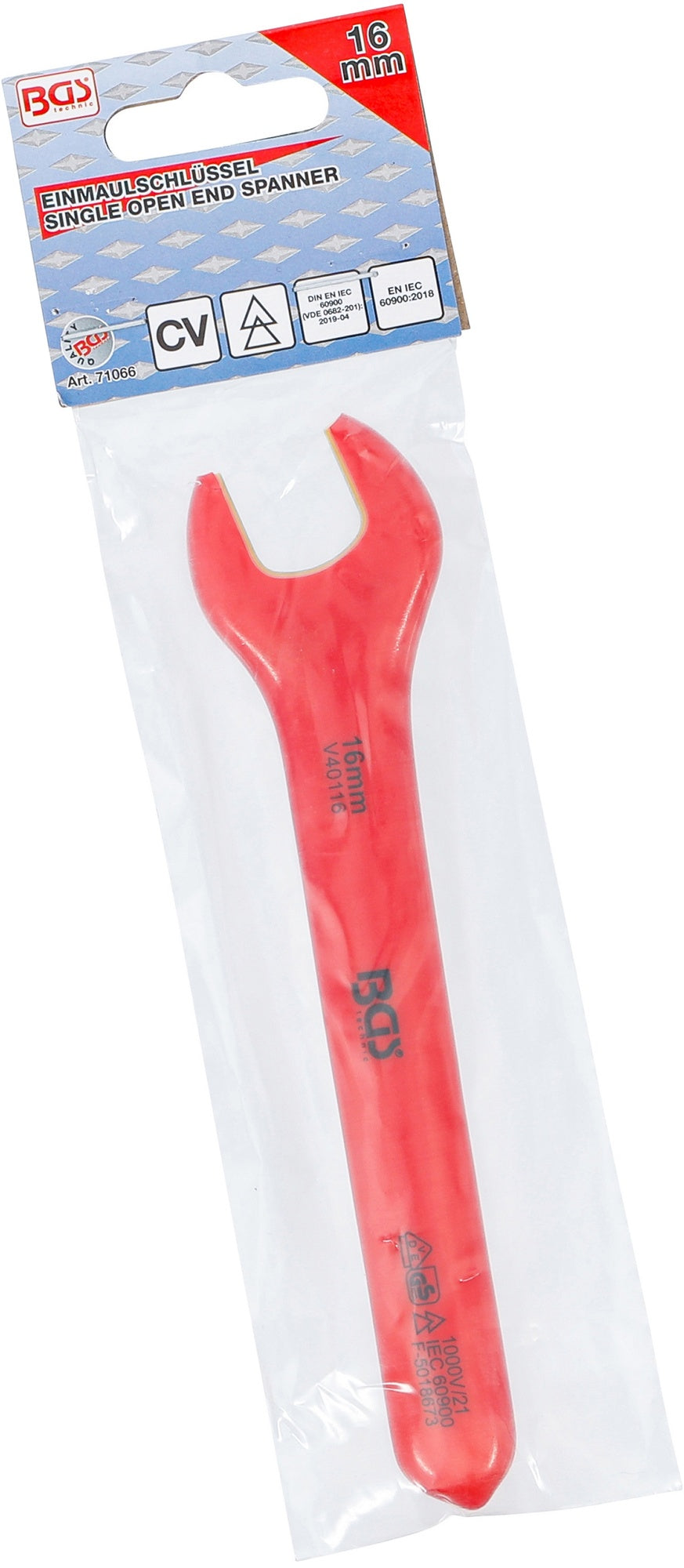 BGS 71066 VDE Einmaulschlüssel SW 16mm Hochvoltwerkzeug