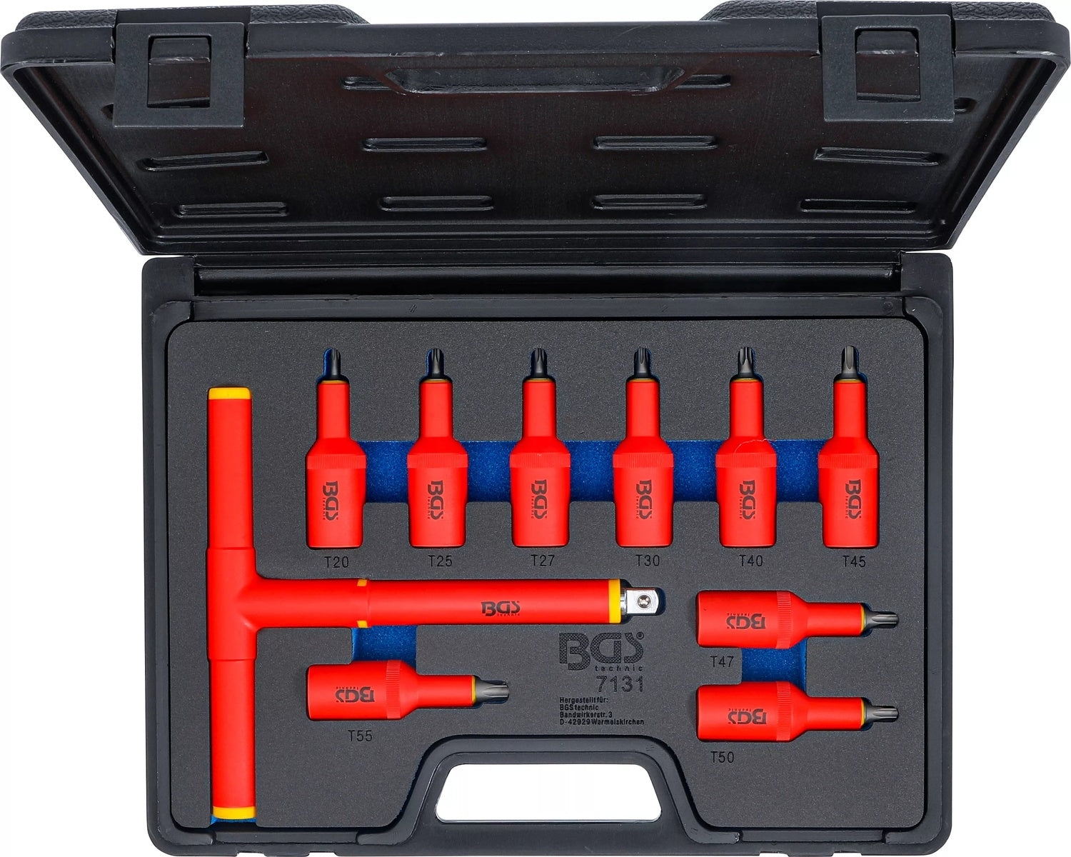 BGS 7131 VDE Biteinsätze T-Profil (für Torx) T20 - T55 Antrieb Innenvierkant 12,5mm (1/2")
