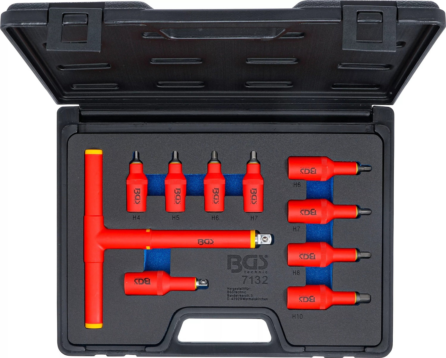 BGS 7132 VDE Biteinsätze Antrieb Innenvierkant 10mm (3/8"), 12,5mm (1/2") Innensechskant 4 - 10mm
