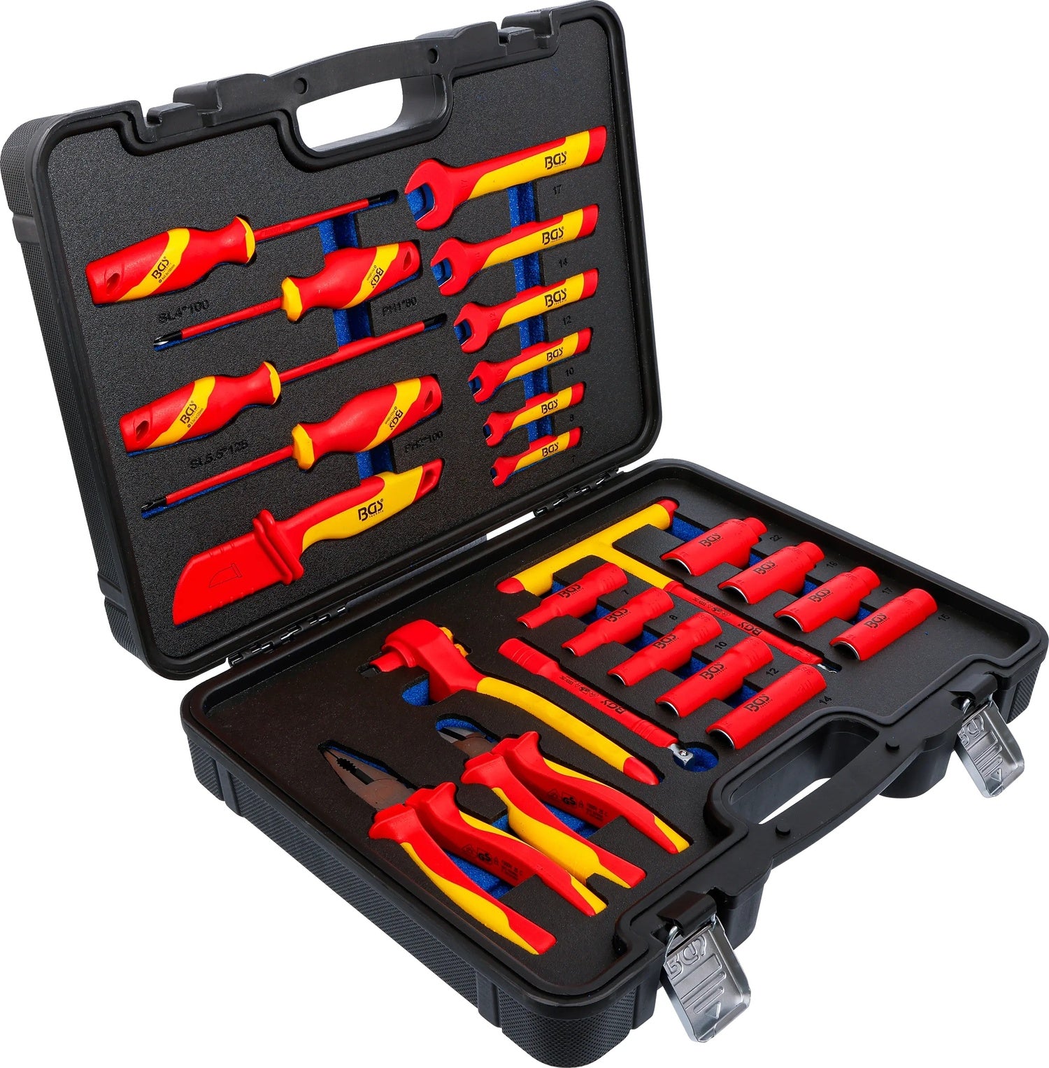 BGS 7136 Satz VDE Steckschlüssel Antrieb Innenvierkant 10mm (3/8") 25 teilig