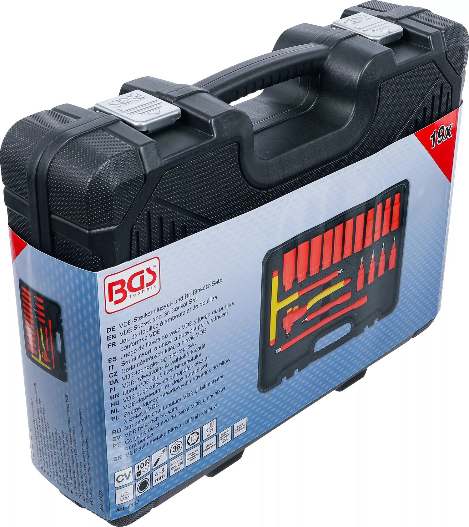 BGS 7137 Satz Steckschlüssel Biteinsatz VDE Antrieb 10mm (3/8") 19 teilig