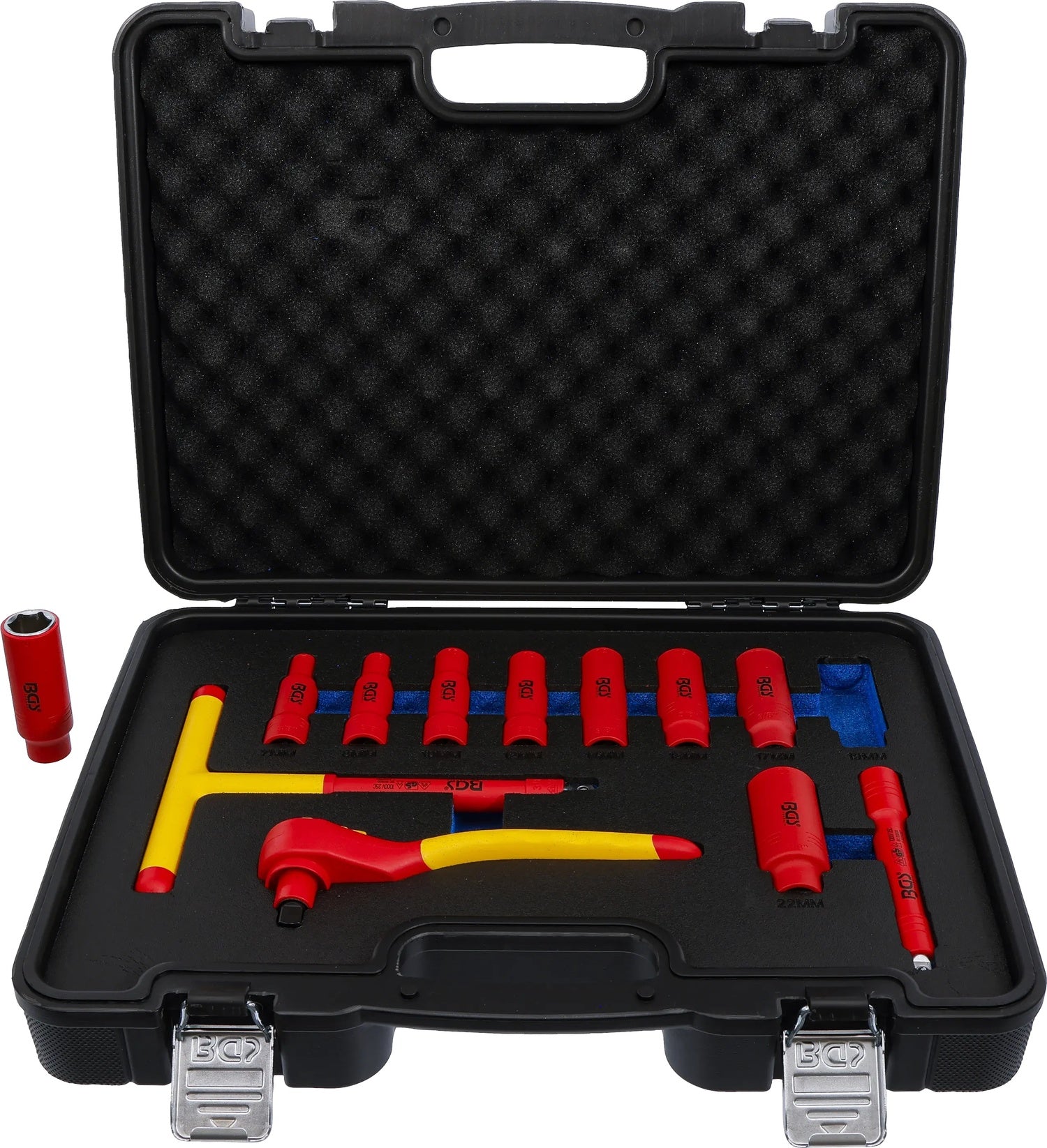 BGS 7146 Satz VDE Steckschlüssel Antrieb Innenvierkant 10mm (3/8") SW 7-22mm 12 teilig