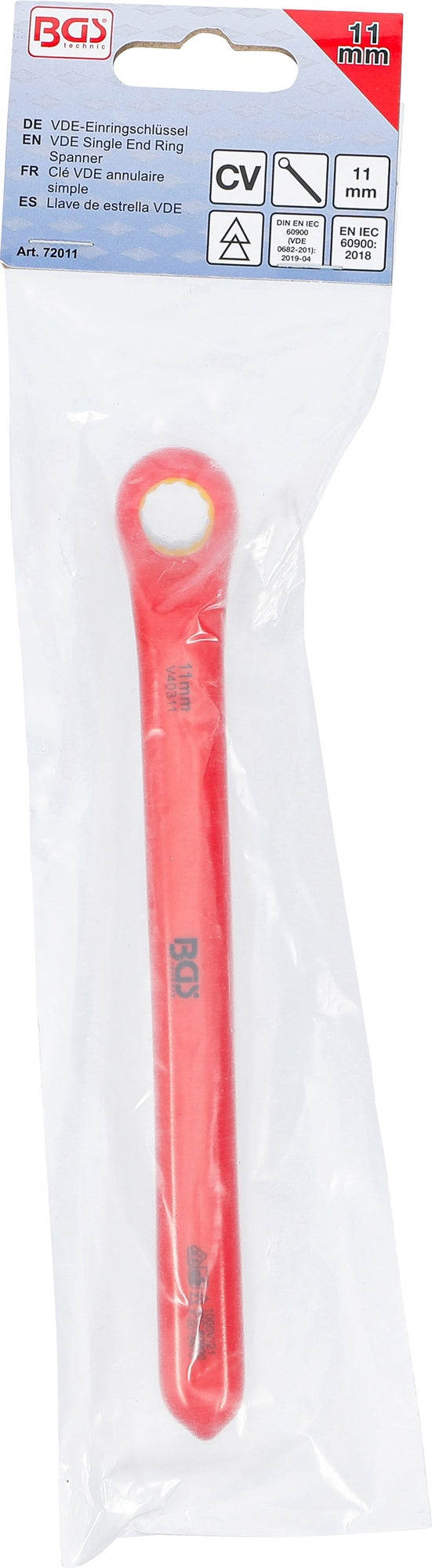BGS 72011 VDE Einringschlüssel tief gekröpft SW 11mm Hochvoltwerkzeug