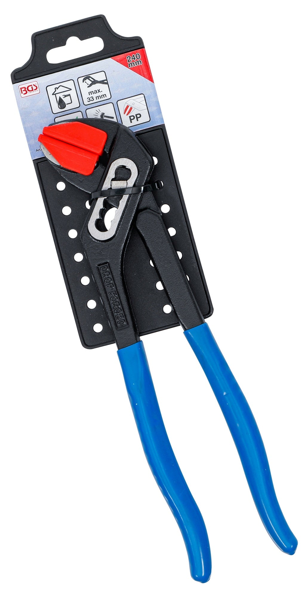 BGS 72321 Wasserpumpenzange mit Schonbacken Sanitär Armaturen Chrom Länge 240mm