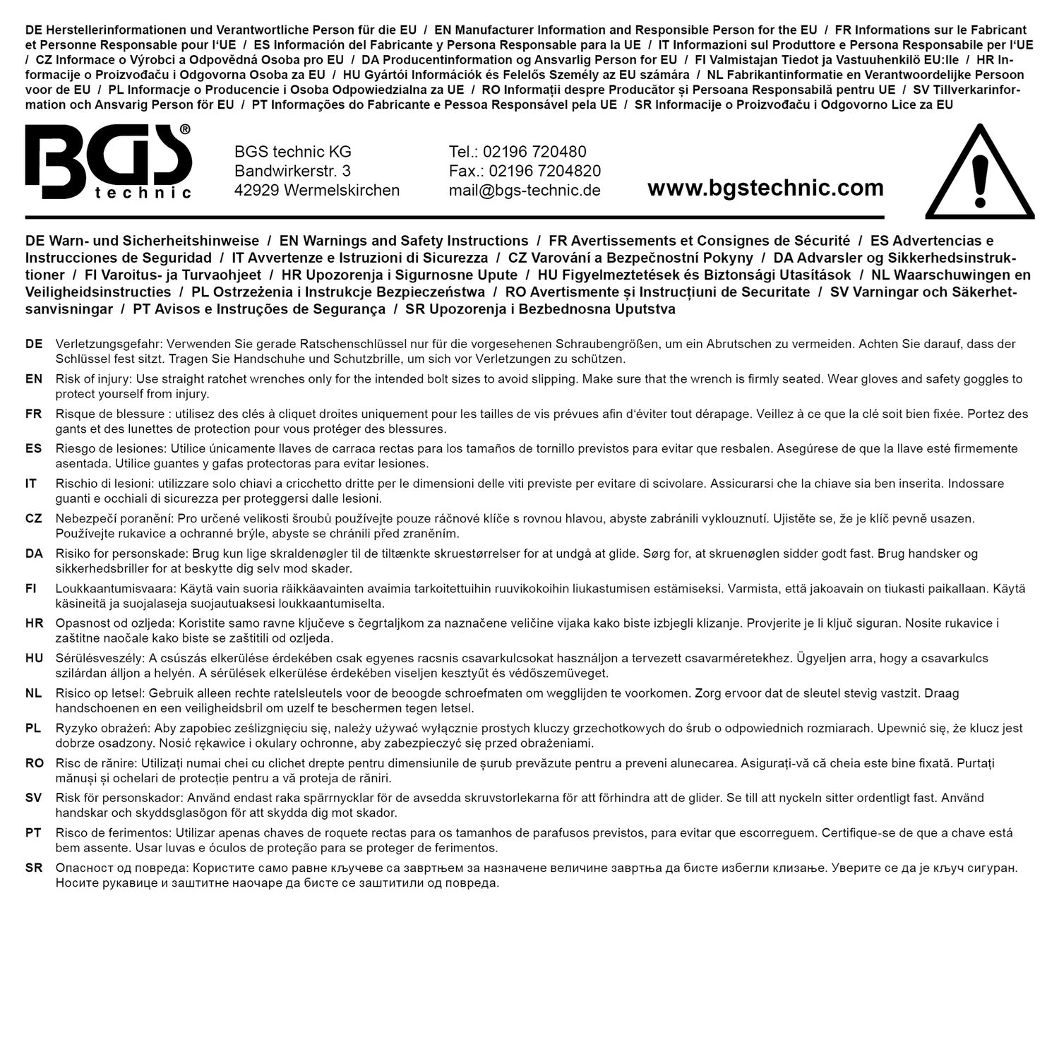 BGS 7249 Ratschenringschlüssel Ringschlüssel extra lang SW 19