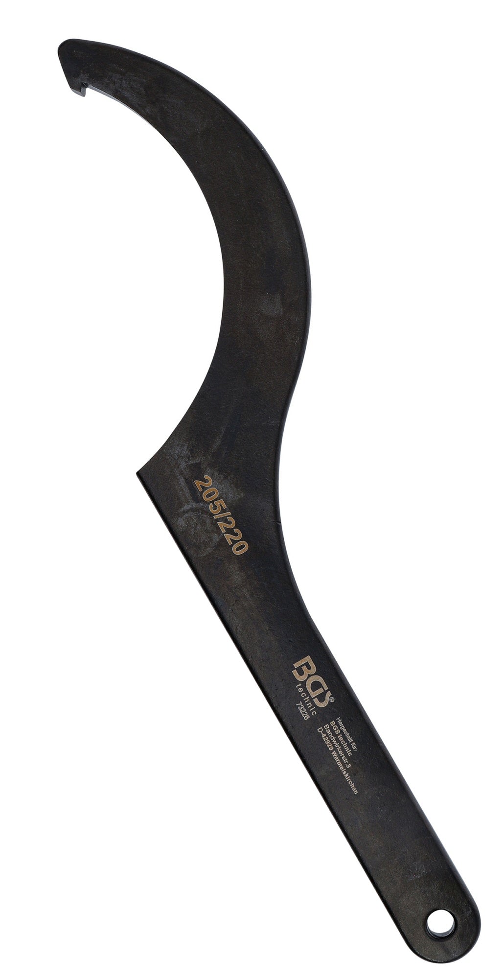 BGS 73226 Hakenschlüssel mit Nase für Schlüsselweiten von 205 - 220mm