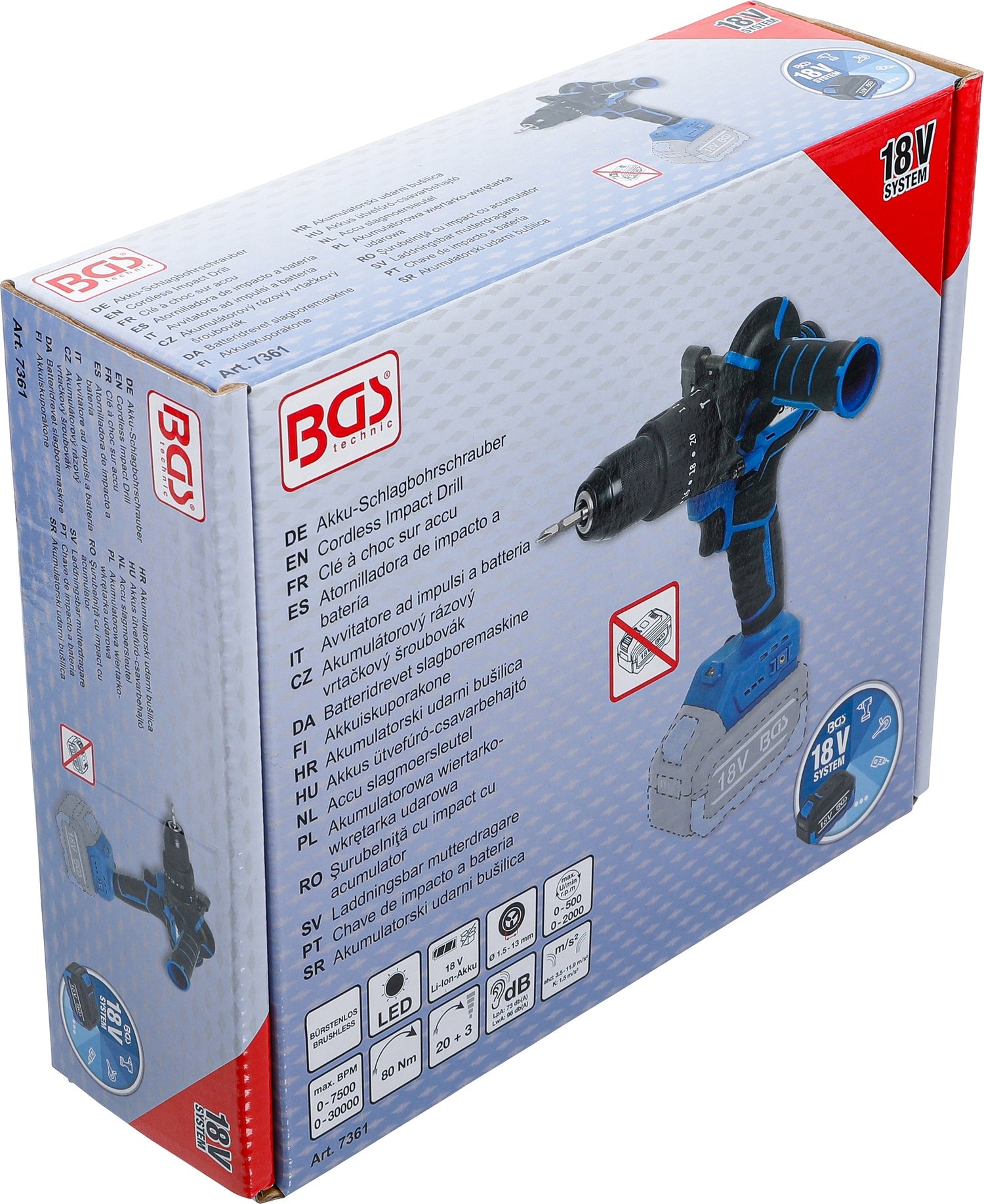 BGS 7361 Akku Schlagschrauber bürstenlos ohne Akku 80Nm 18 Volt
