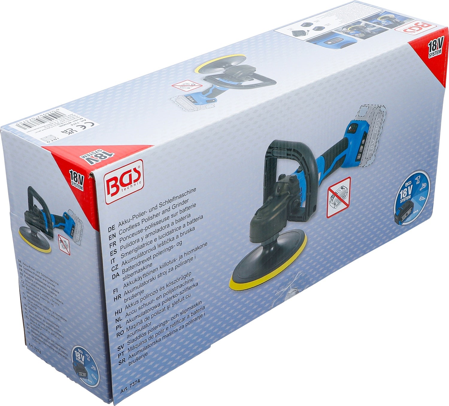 BGS 7374 Akku Poliermaschine Schleifmaschine bürstenlos ohne Akku 18V