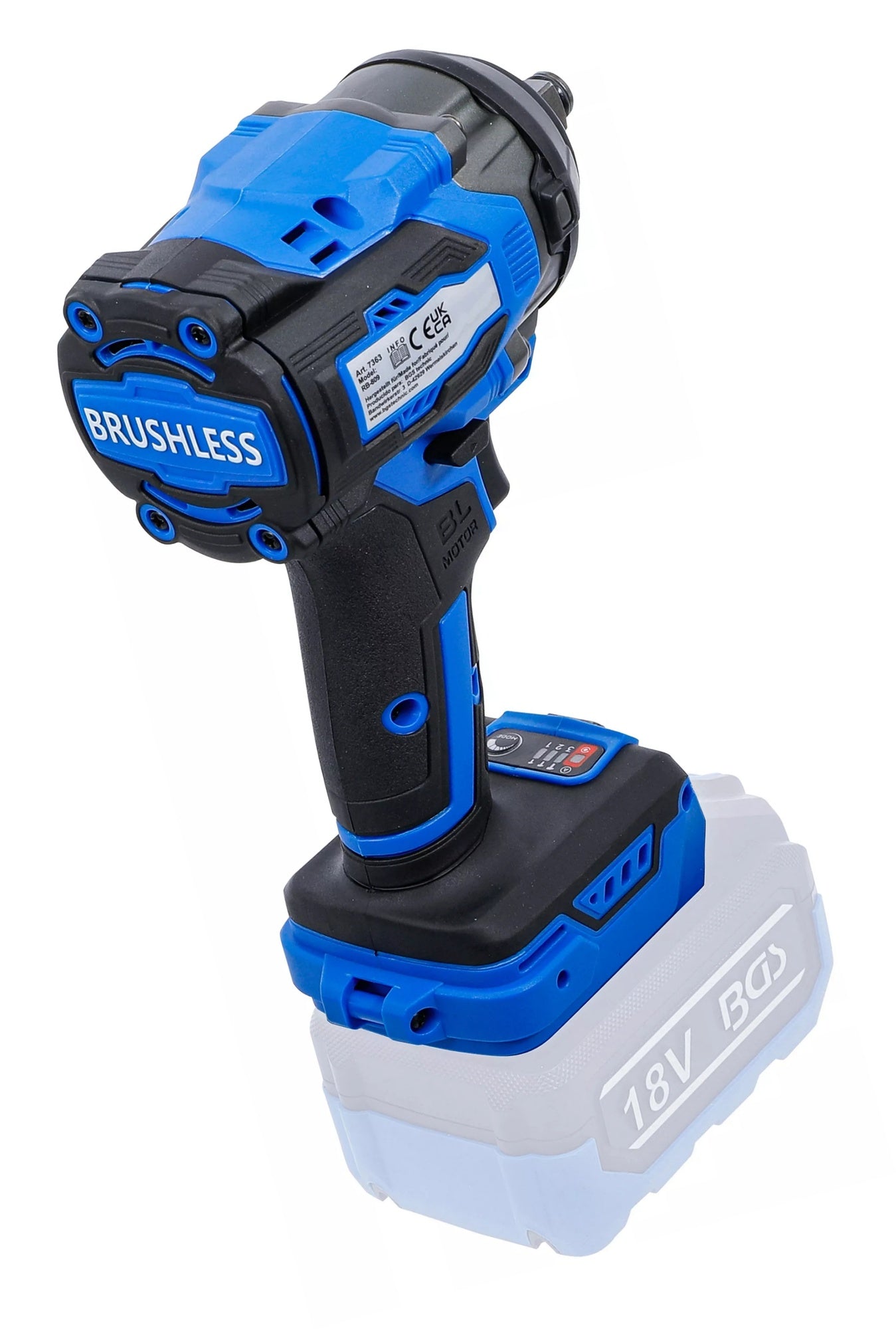 BGS 7390 Satz Akku Schlagschrauber bürstenlos mit Akku & Schnell Ladegerät 550Nm 18 Volt