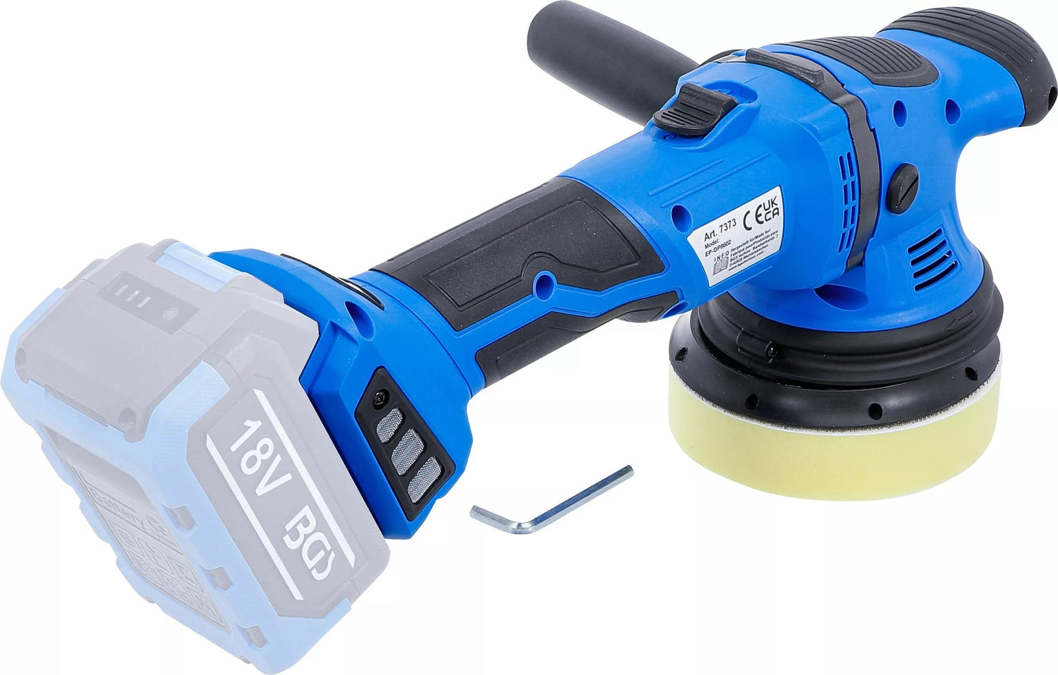 BGS 7394 Satz Akku Exzenter Poliermaschine bürstenlos mit Akku & Schnell Ladegerät 18 Volt