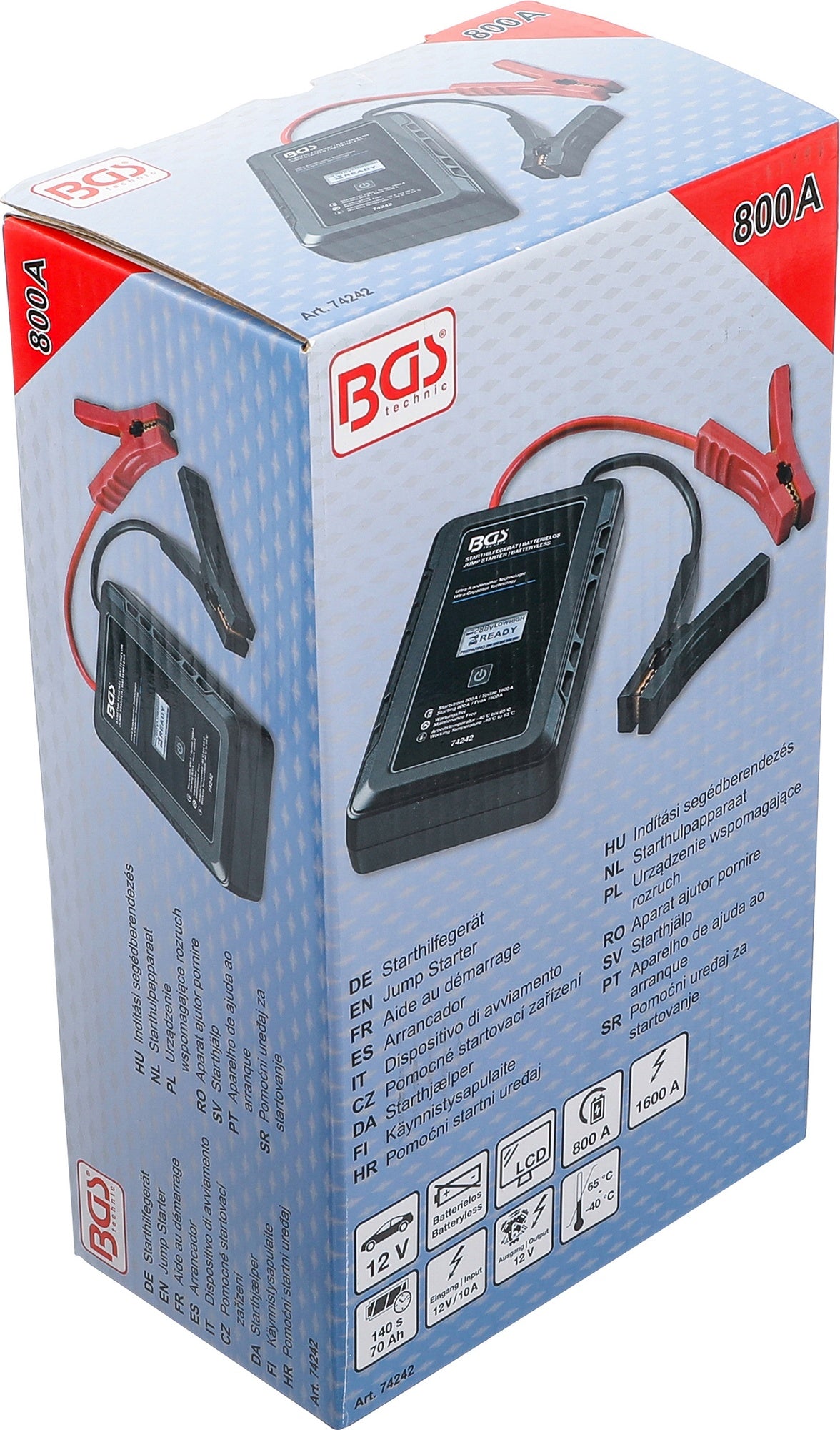 BGS 74242 Starthilfegerät Batterielos mit Ultra Kondensator Technologie 12V / 800A / 1600A