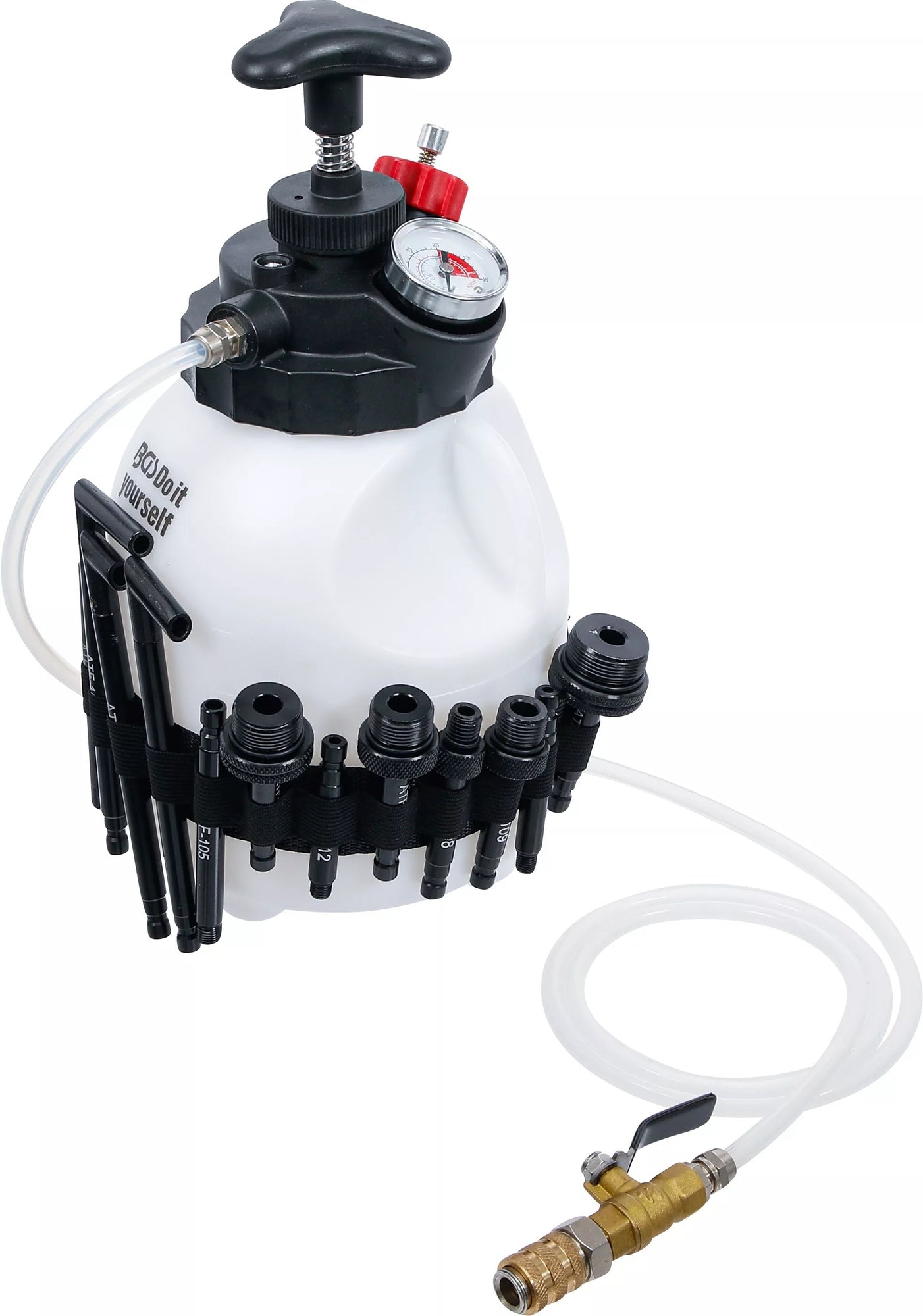 BGS DIY 74264 Befüllgerät für Getriebeöl mit Handpumpe 12 Adapter 3 Liter