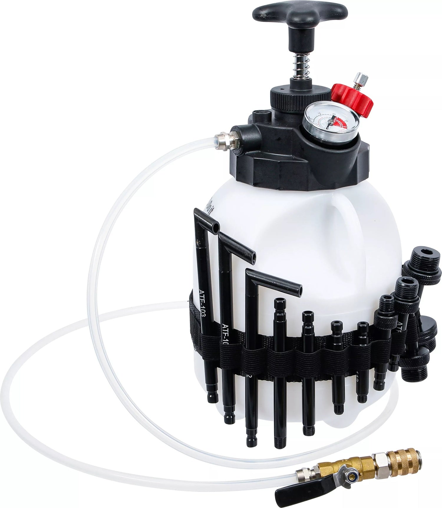 BGS DIY 74264 Befüllgerät für Getriebeöl mit Handpumpe 12 Adapter 3 Liter