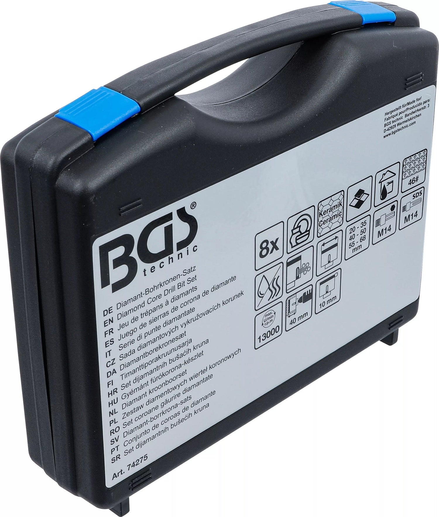 BGS 74275 Satz Diamant Bohrkronen 20 - 68 mm 8 teilig