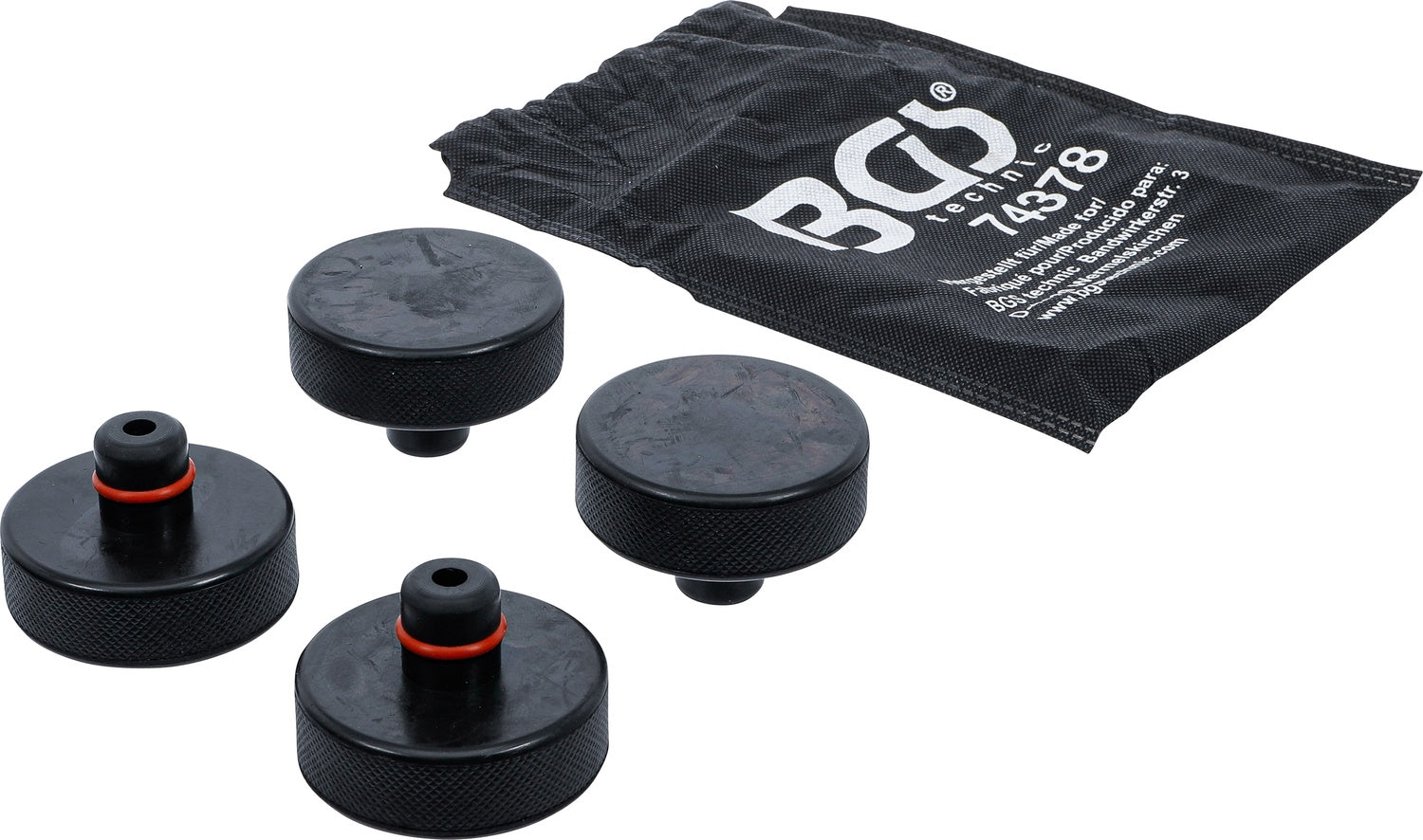 BGS 74378 4 Wagenheberaufnahme Pads für Tesla Model 3 / S / X / Y mit Tasche
