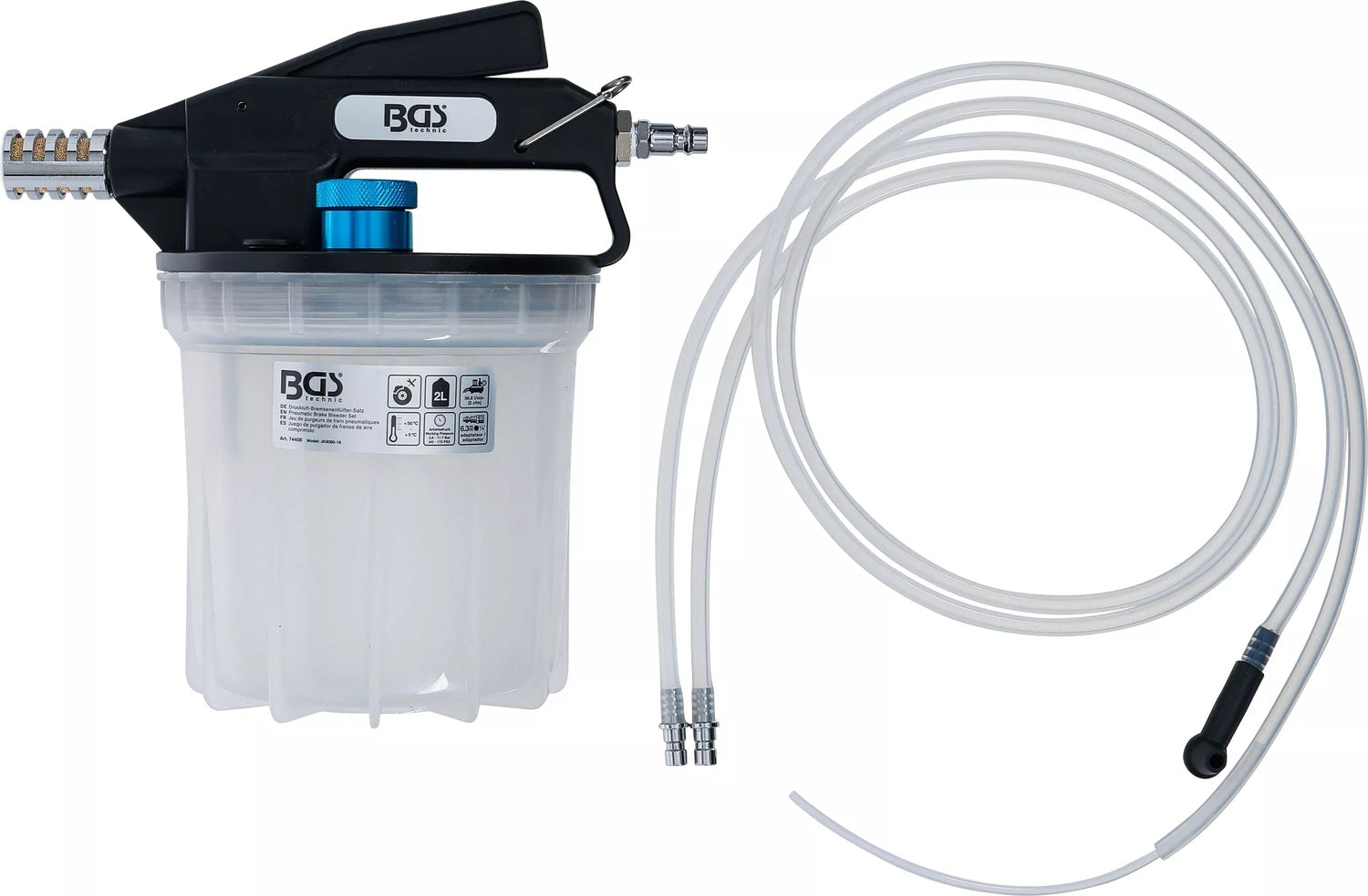 BGS 74408-1 Ersatzbehälter 2 Liter für Druckluft Bremsenentlüfter Artikel 74408