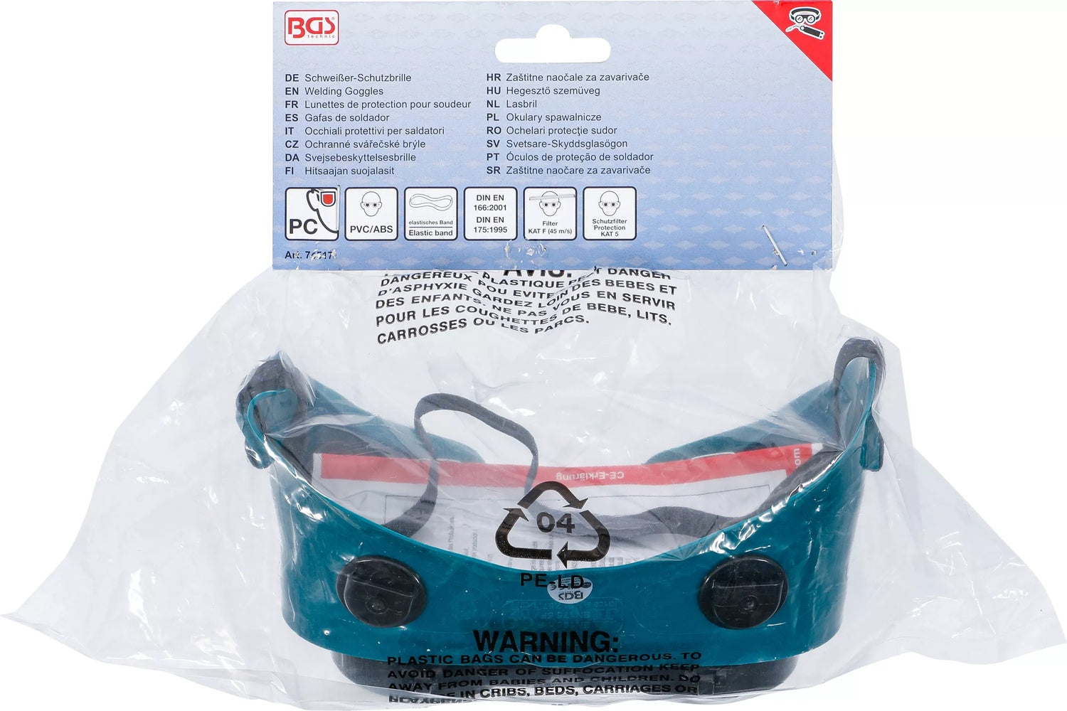 BGS 74517 Schweißer Schutzbrille Gummizug verstellbar