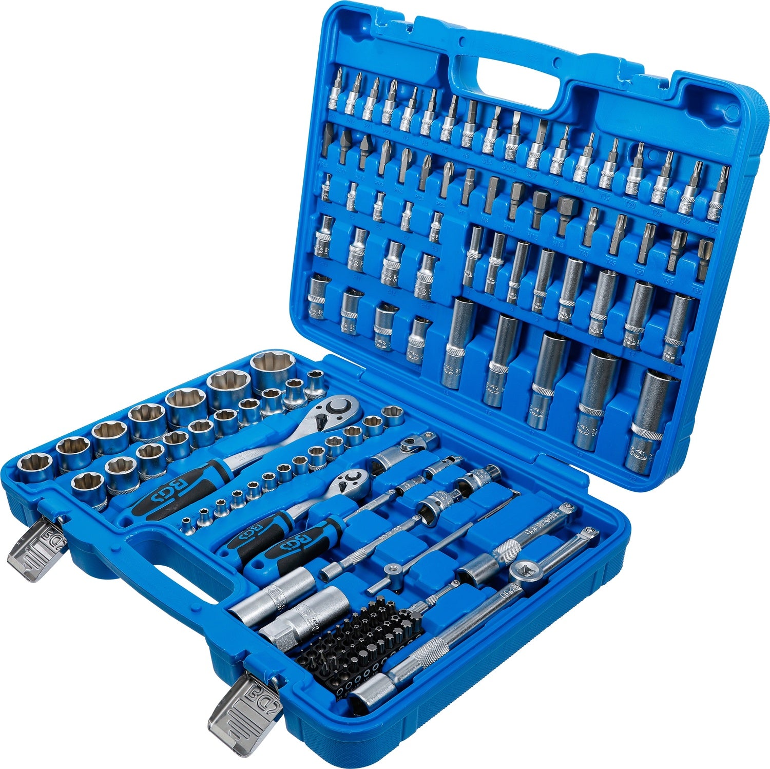 BGS 74518 Satz Steckschlüssel Wellenprofil Anrieb 6,3mm (1/4") & 12,5mm (1/2") 150 teilig