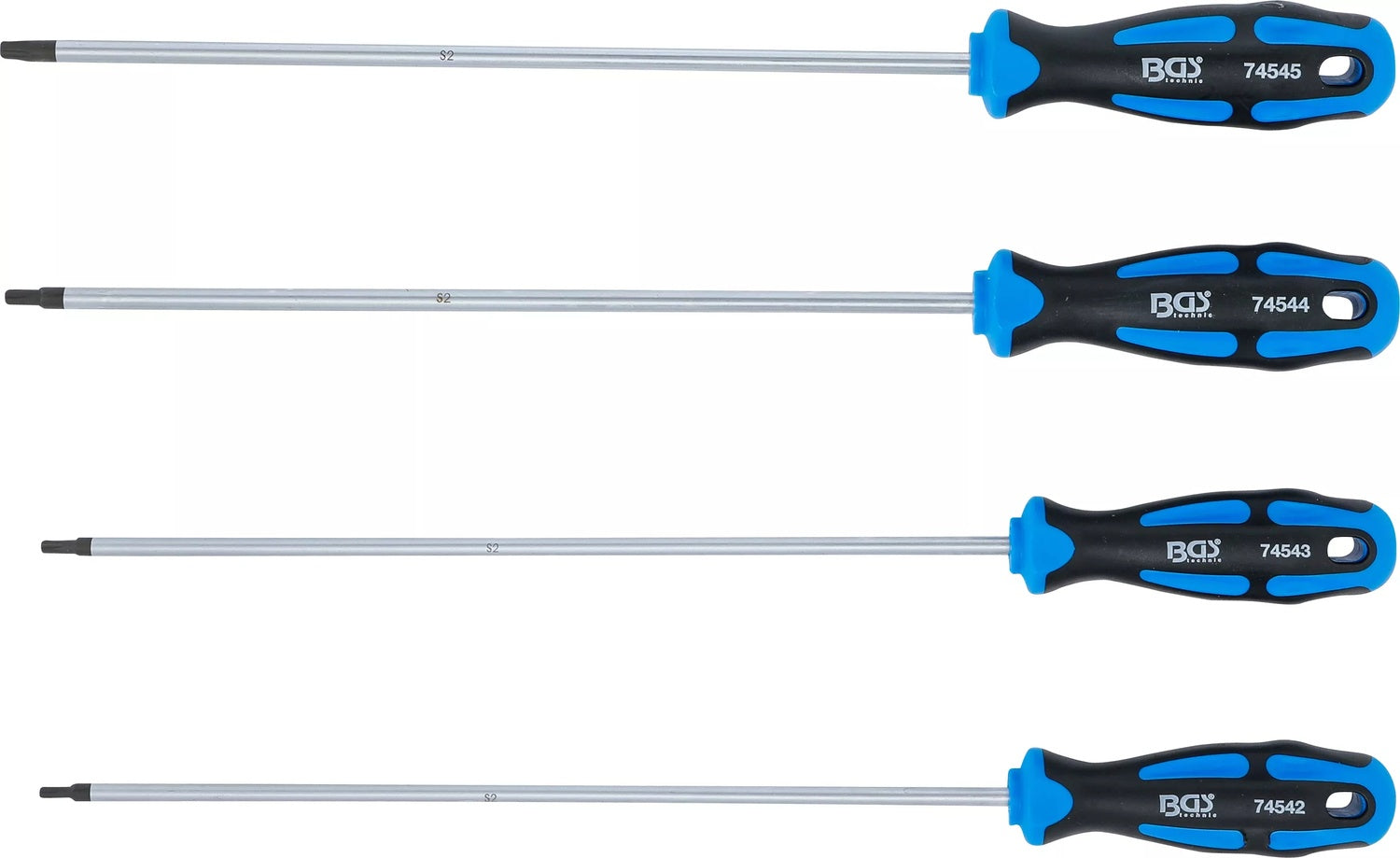 BGS 74541 Satz Schraubendreher extra lang T-Profil (für Torx) T15-T30 4 teilig