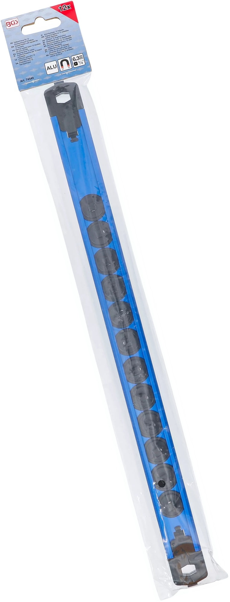 BGS 74549 Halteschiene magnetisch für 12 Steckschlüssel Einsätze mit Antrieb 6,3mm (1/4")
