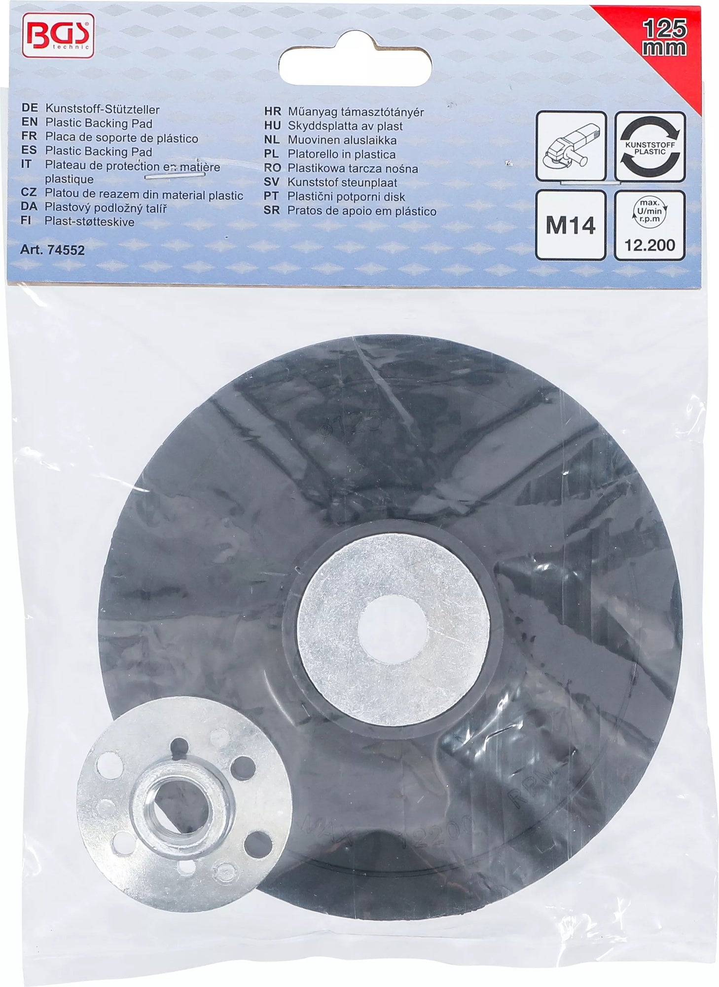 BGS 74552 Kunststoff Stützteller Durchmesser Ø125mm Zubehör Winkelschleifer