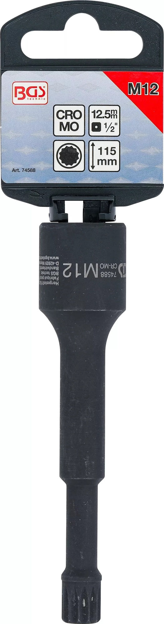 BGS 74588 Kraft Spezial Biteinsatz Antrieb Innenvierkant 12,5mm (1/2") Innenvielzahn (für XZN) M12 für VAG