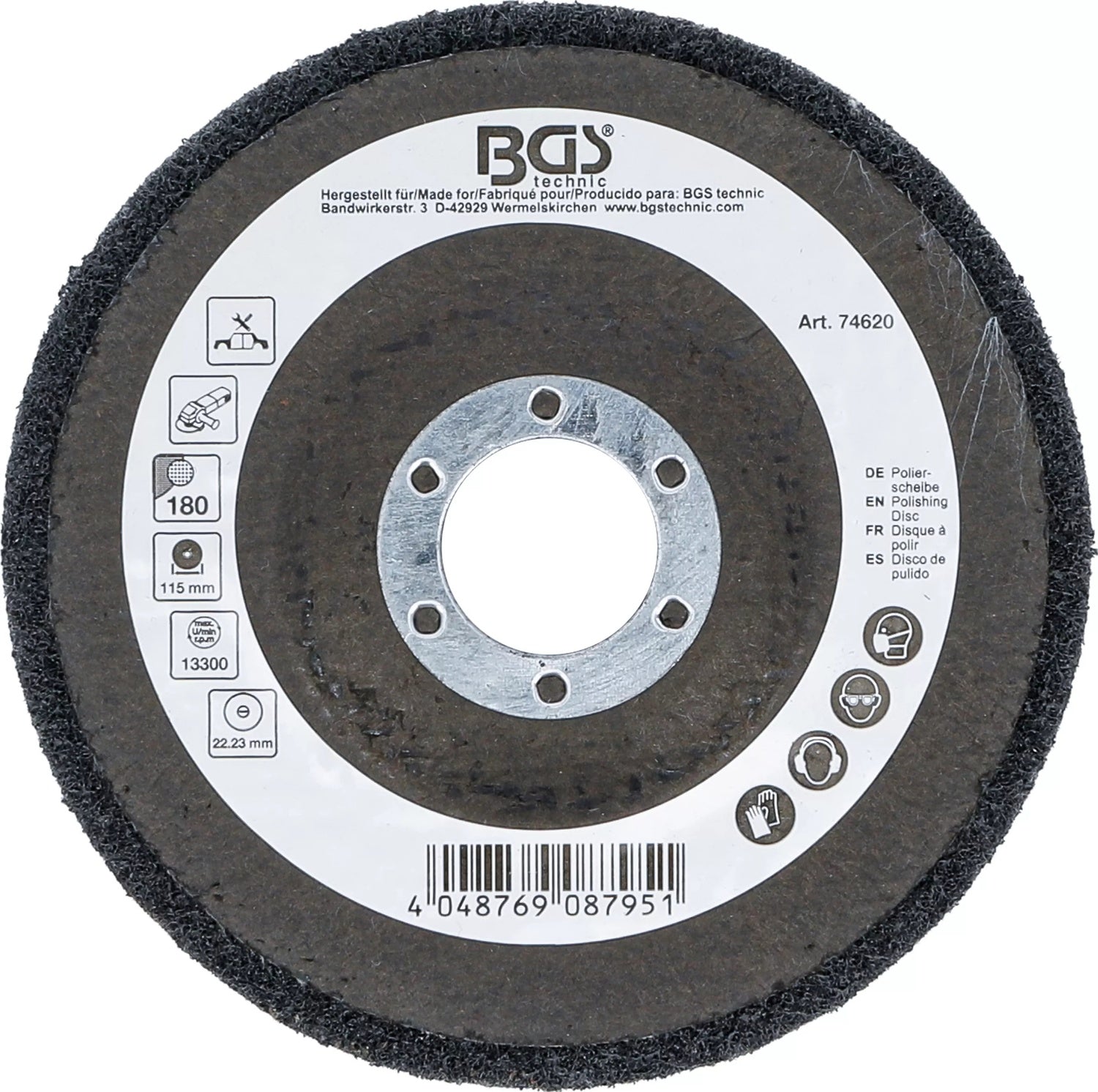 BGS 74620 Polierscheibe Siliziumkarbid Ø115mm Körnung 180