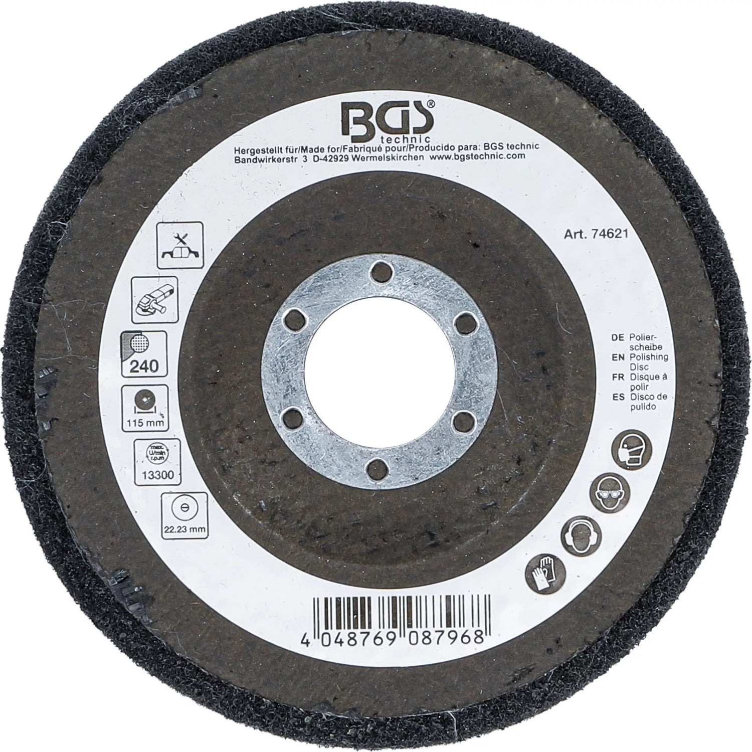 BGS 74621 Polierscheibe Siliziumkarbid Ø115mm Körnung 240