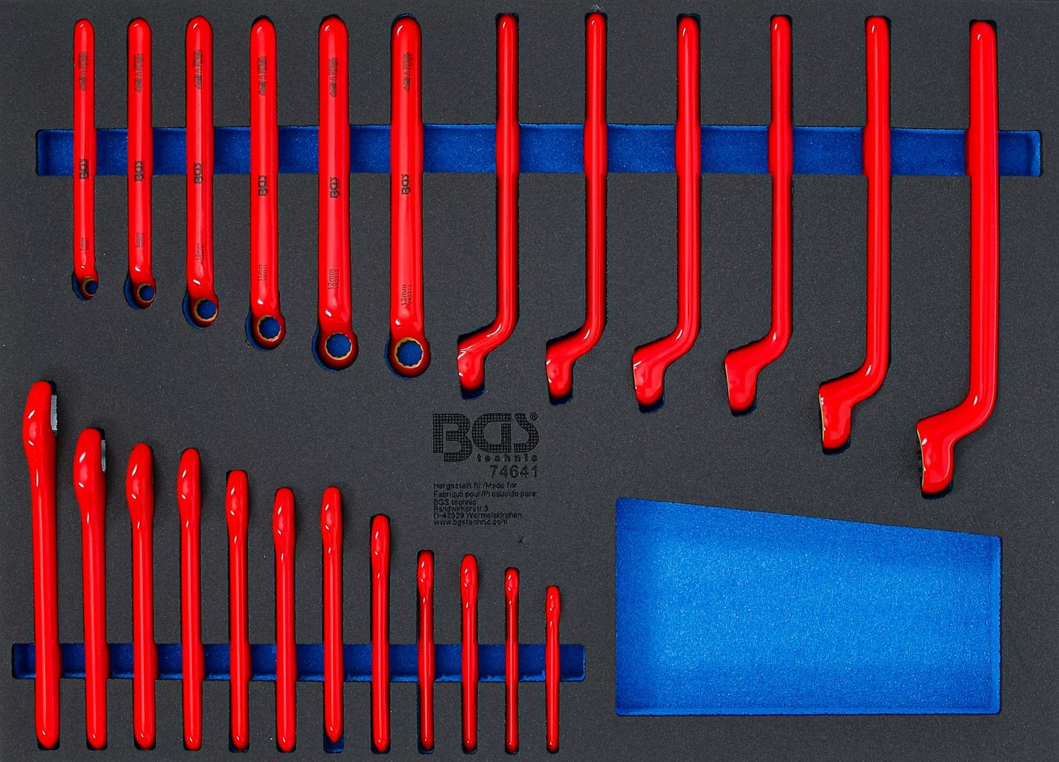 BGS 74641 Satz VDE Ringschlüssel Einmaulschlüssel Werkstattwageneinlage 3/3