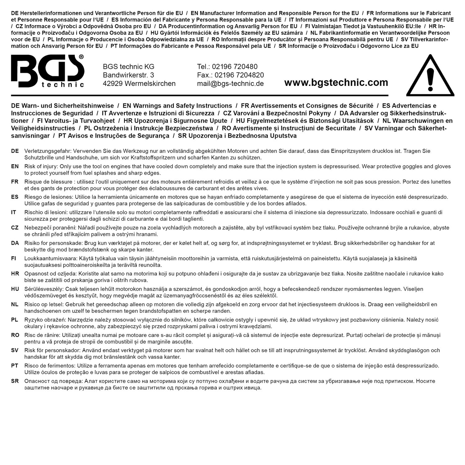 BGS 74692 Satz Diesel Injektoren Auszieher für Ford EcoBlue 2.0L