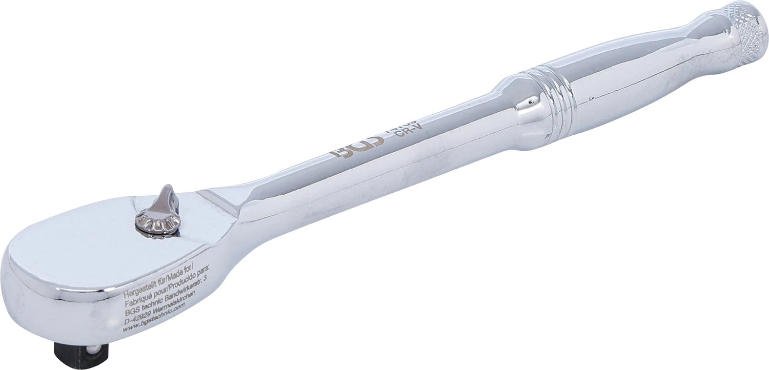 BGS 74709 Umschaltknarre Vollstahl feinverzahnt Abtrieb Außenvierkant 6,3mm (1/4")