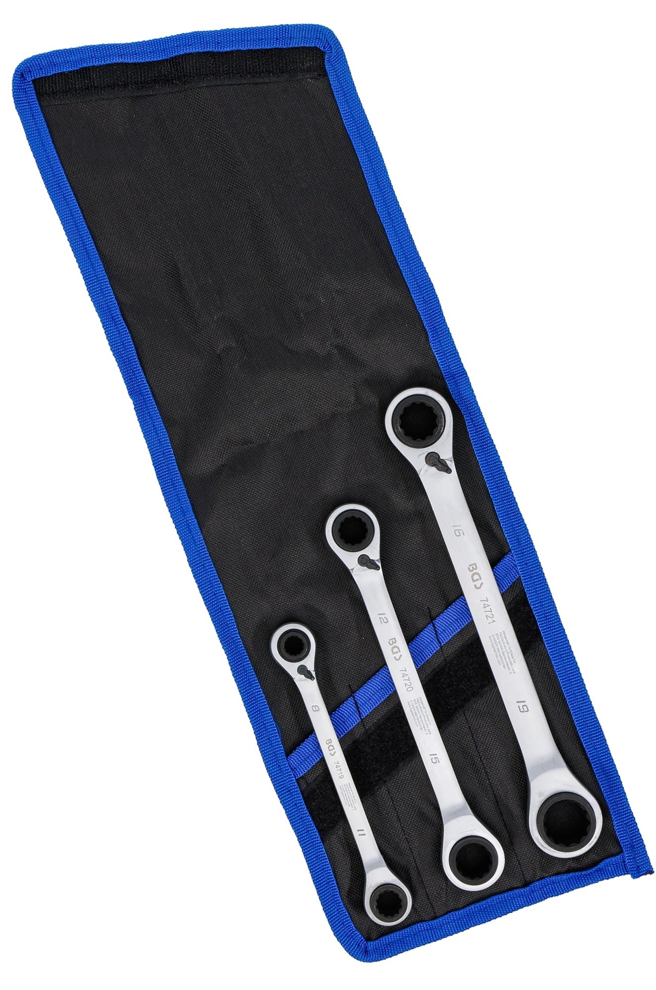 BGS 74718 Satz Doppel Ratschenringschlüssel 4-in-1 umschaltbar 3 teilig