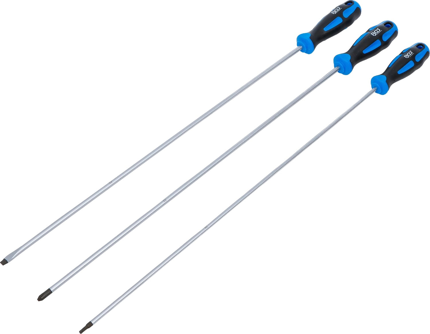 BGS 74738 Satz Schraubendreher extra lang Schlitz Kreuzschlitz PH T-Profil (für Torx) 3 teilig