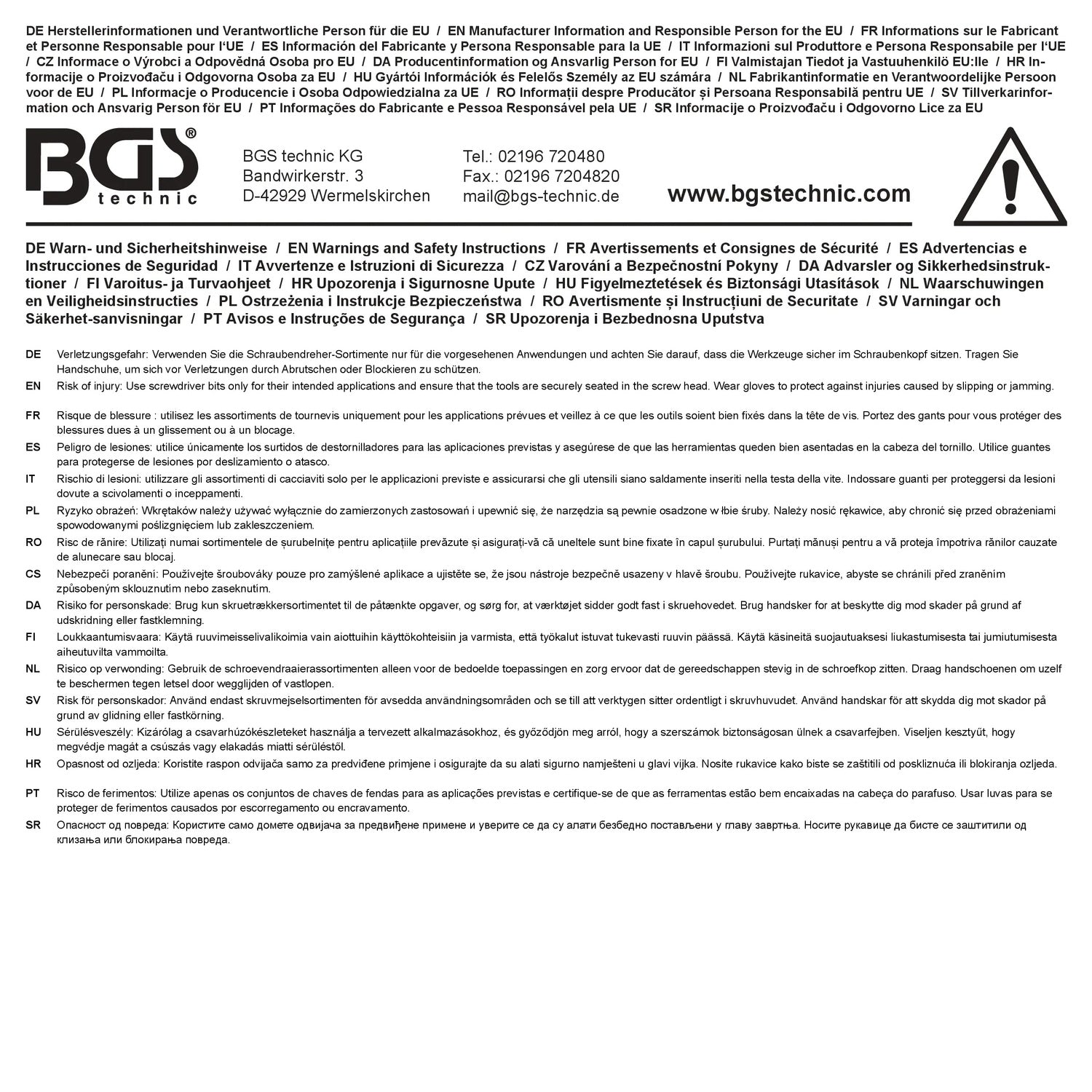 BGS 74738 Satz Schraubendreher extra lang Schlitz Kreuzschlitz PH T-Profil (für Torx) 3 teilig