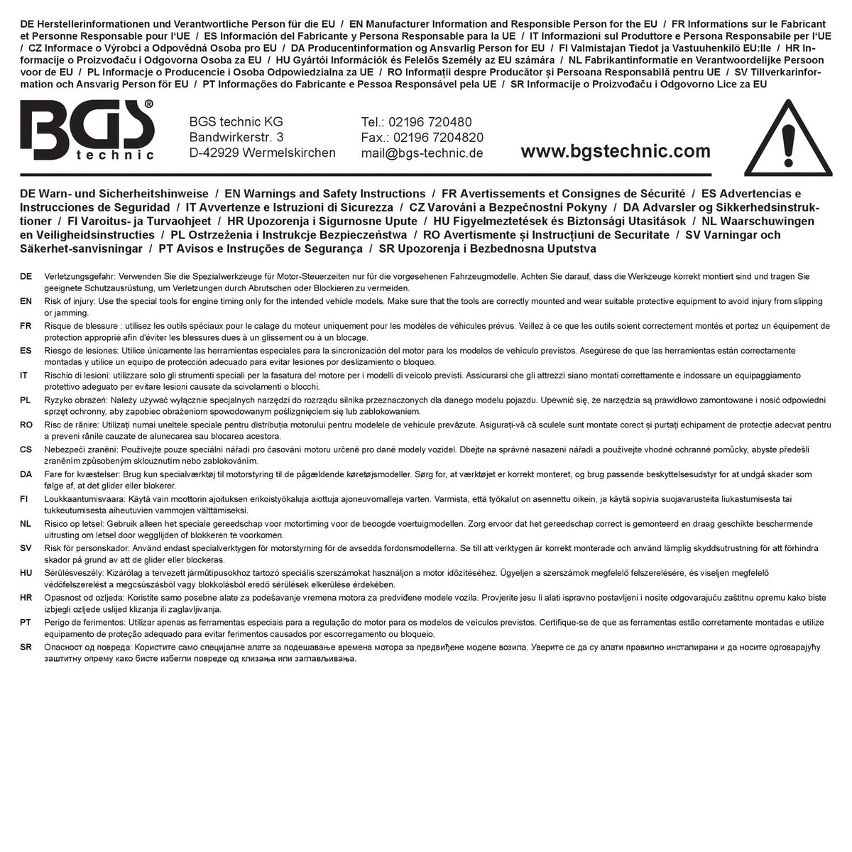 BGS 74776 Satz Einstellwerkzeug für Motor für PSA 1.0L, 1.2L (Zahnriemen im Öl)