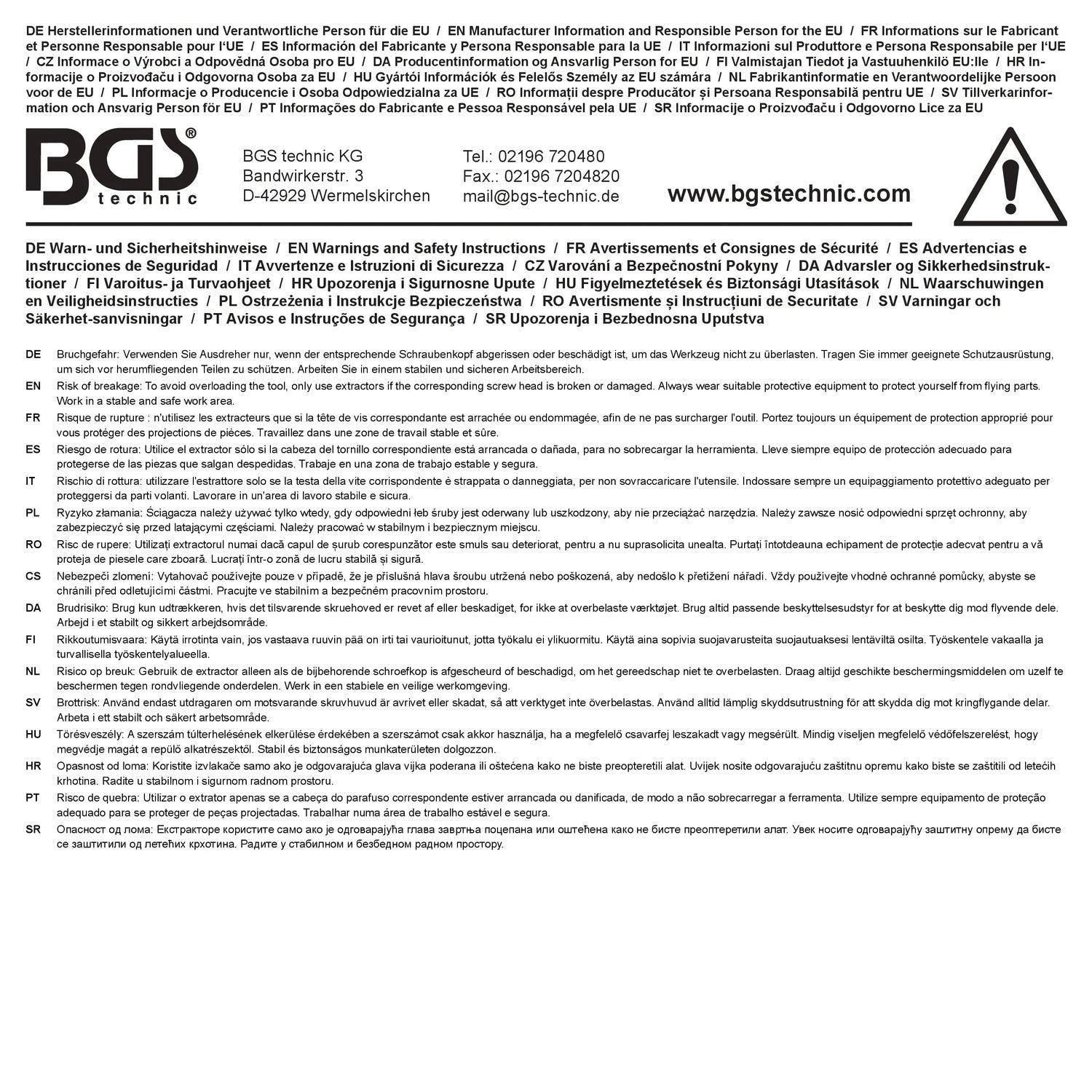 BGS 74785 Satz Ausdreher für Schrauben für defektes T-Profil (für Torx) T10 - T55 11 teilig