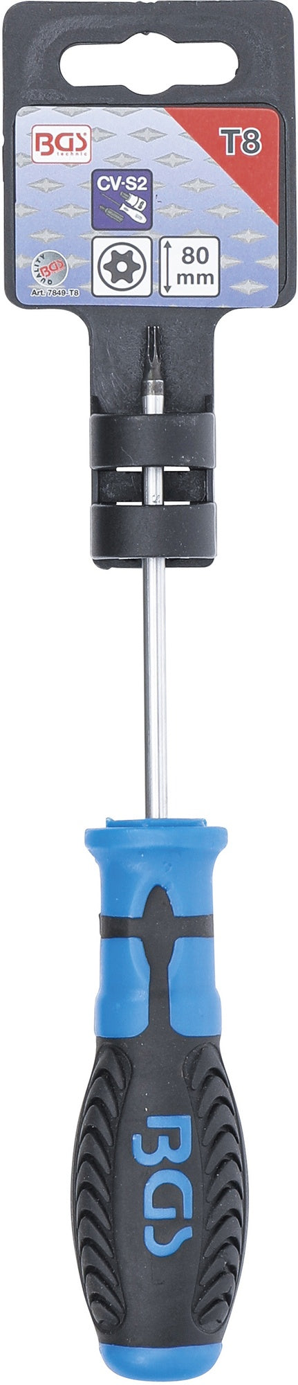 BGS 7849-T8 Schraubendreher Abtrieb T-Profil (für Torx) mit Bohrung Klingenlänge 80mm