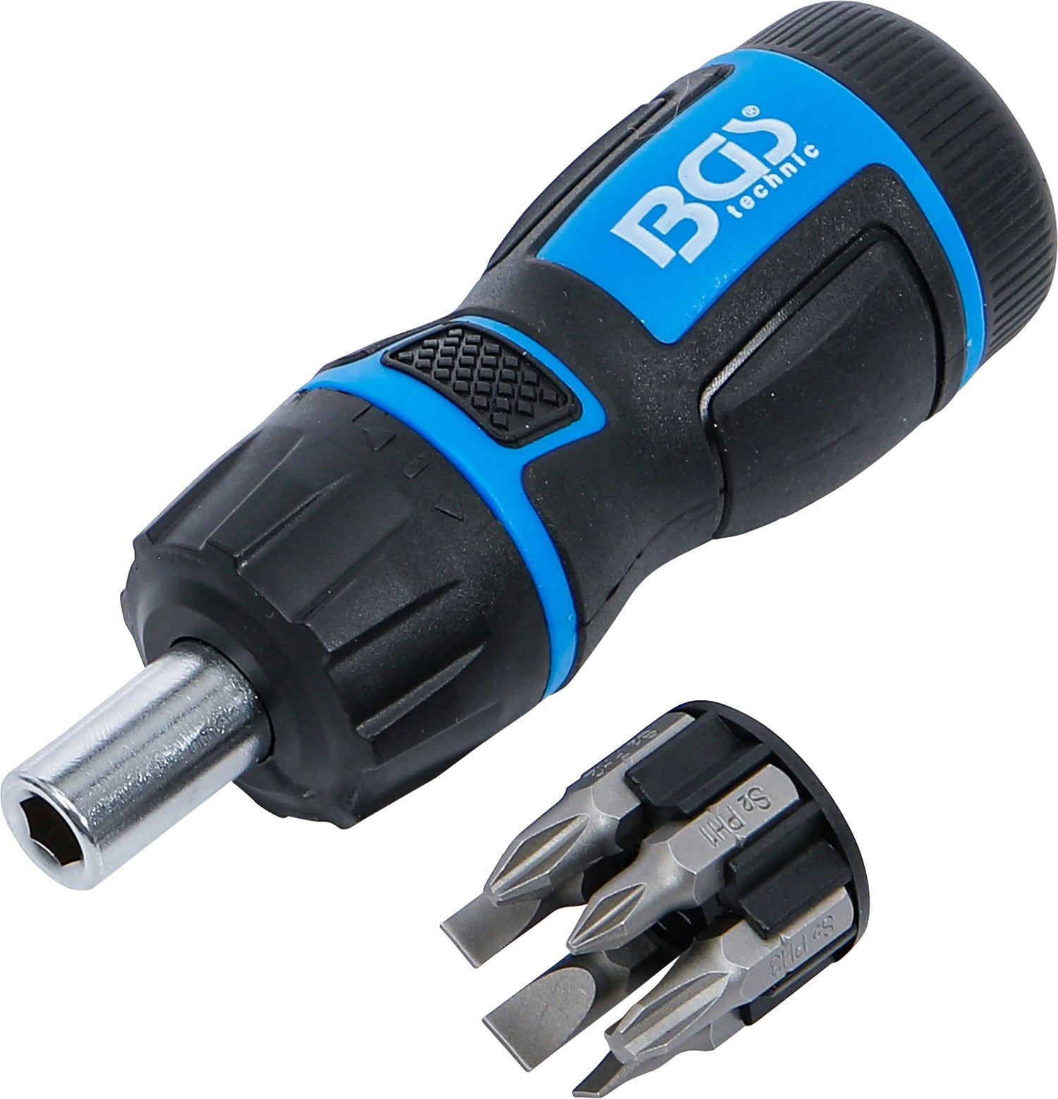 BGS 7898 Satz Mini Schraubendreher Bits mit Ratschen Drehgriff umschaltbar 7 teilig