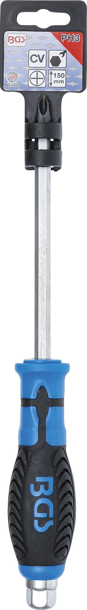 BGS 7914 Schraubendreher Klinge mit Sechskant Profil Abtrieb Kreuzschlitz PH3 Klingenlänge 150mm
